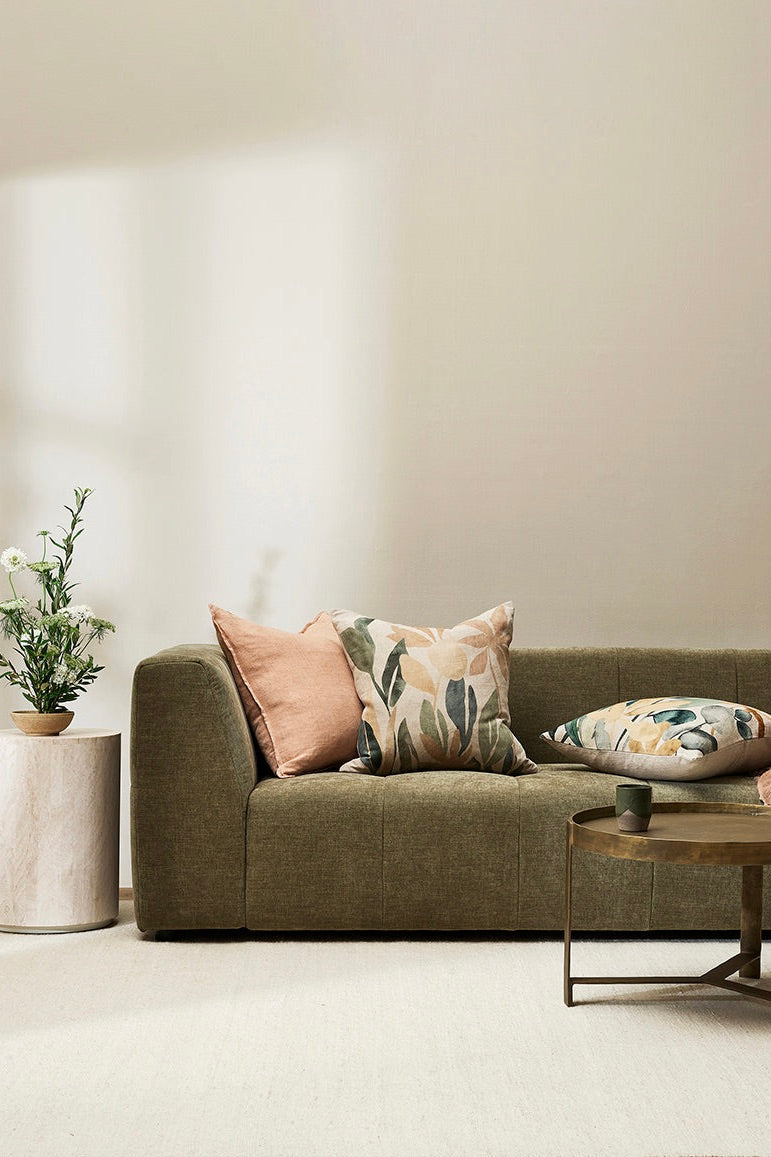 Imelda Multi Natural Foliage Feather Insert 55x55cm Decorative Throw Pillow - Perfect for Sofa, Bed & Home Decor