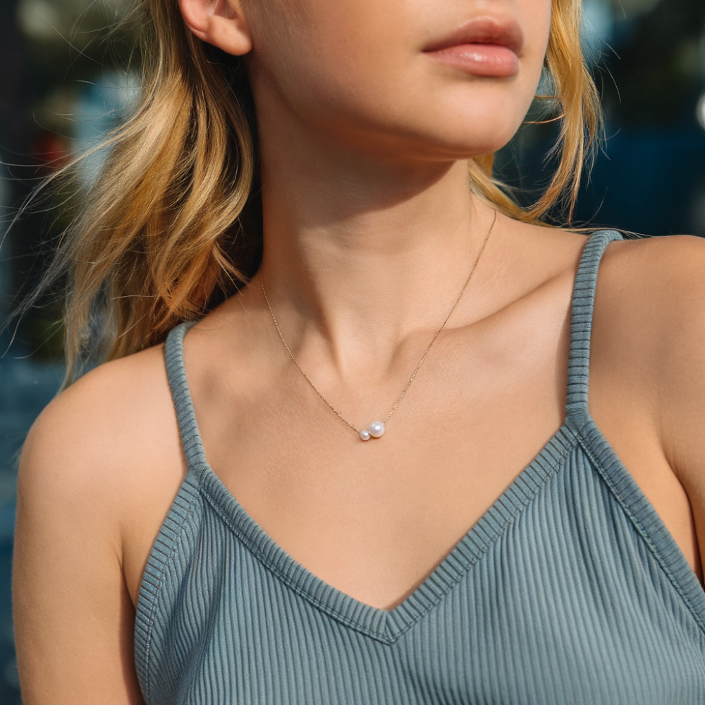 18K Gold AAAA Pearls Pendant Necklace for Women - Elegant Jewelry Gift for Anniversary, Wedding & Special Occasions
