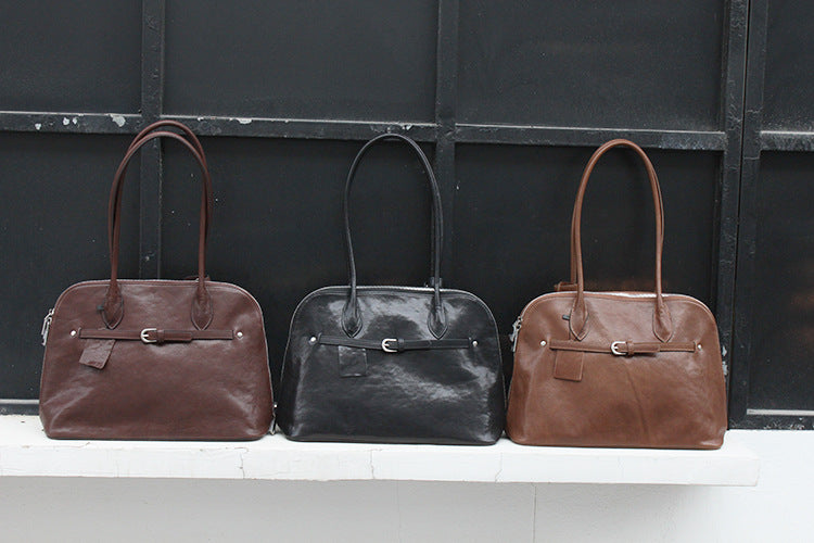 Premium Genuine Leather Shell Crossbody Bag for Women - Stylish & Durable Handbag for Work, Travel & Everyday Use