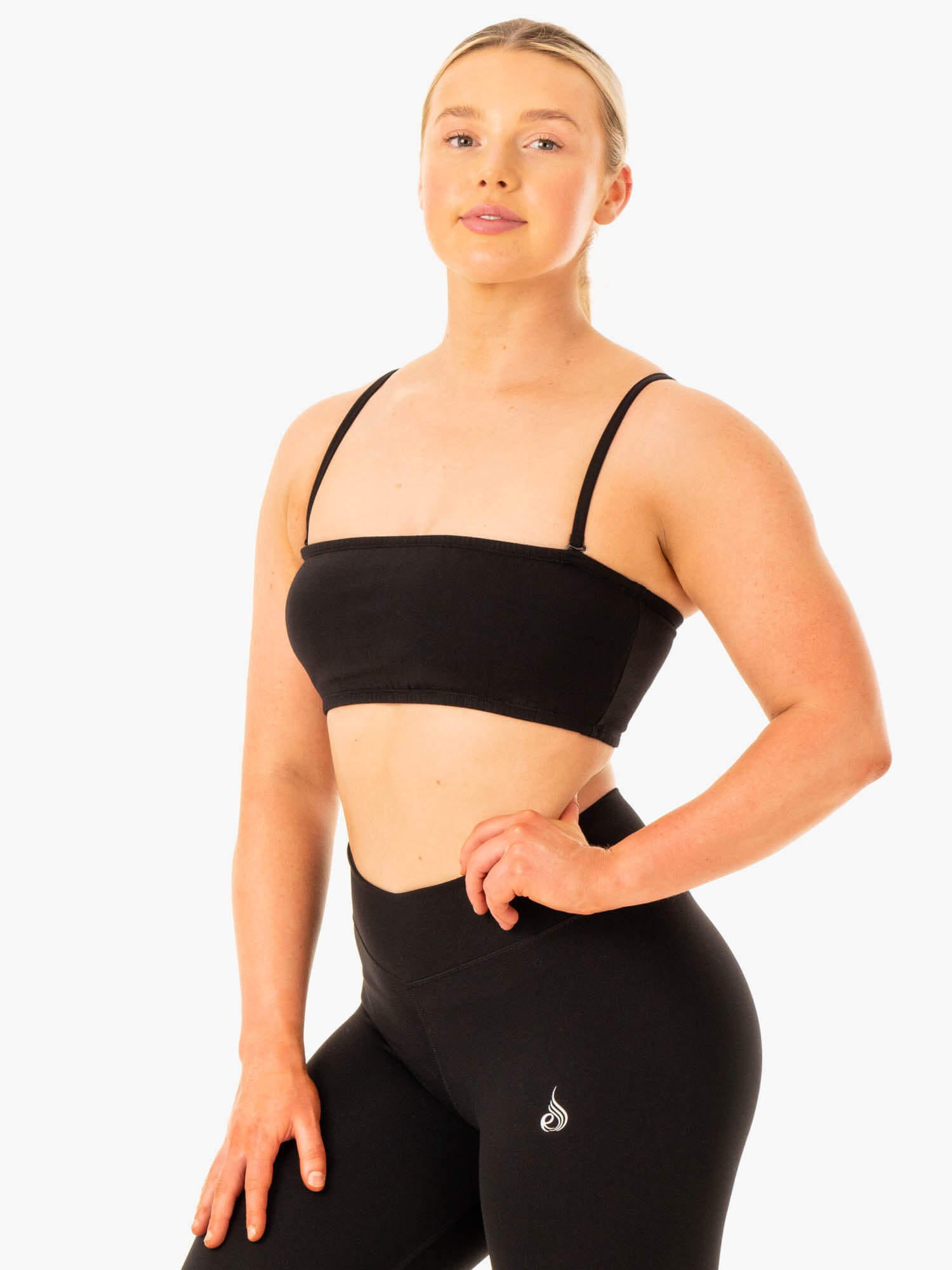 Convertible Bandeau Sports Bra for Women - Breathable Workout Top in Black | Yoga, Running & Gym Essentials