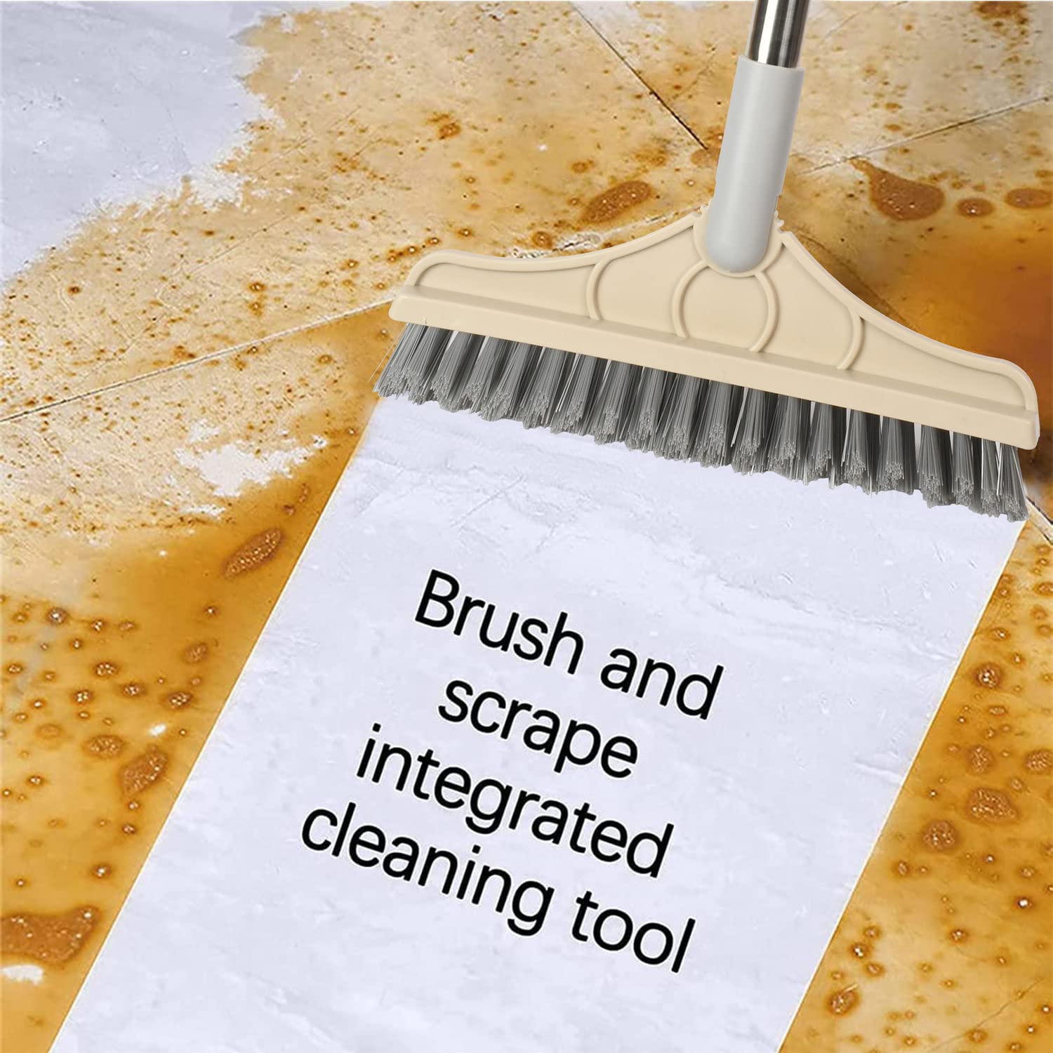 2 in 1 Floor Scrub Brush with Long Handle (53.5