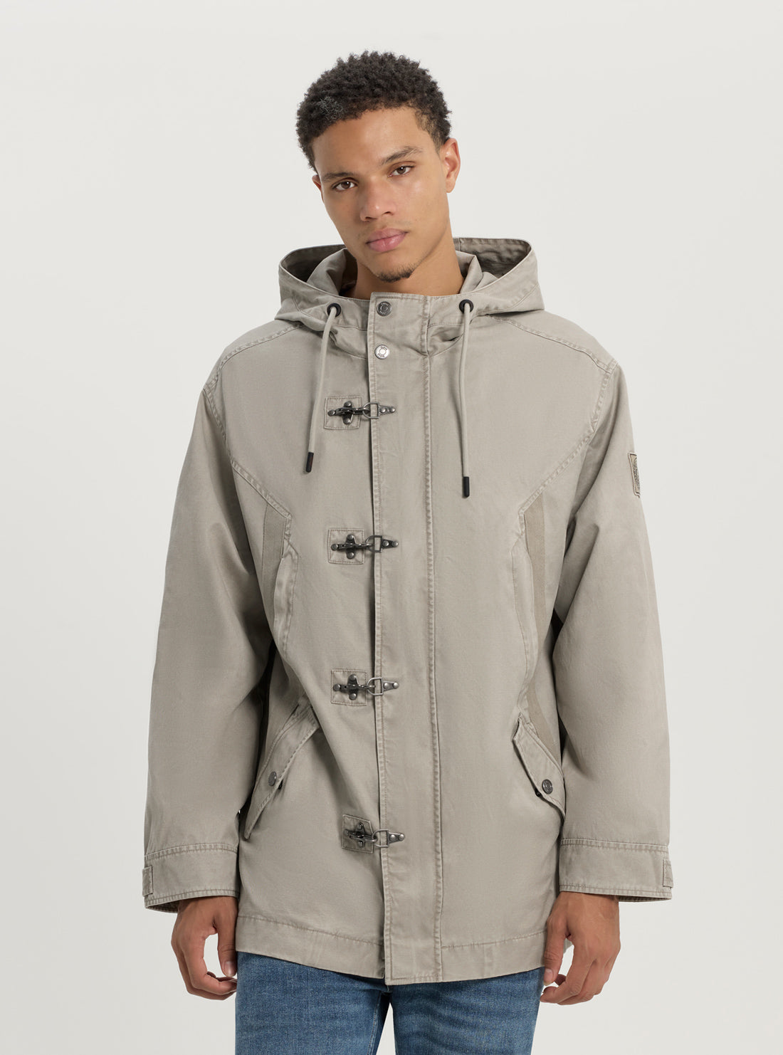 Beige Water-Resistant Hooded Jacket for Men & Women - Lightweight Outdoor Windbreaker for Hiking, Running & Casual Wear