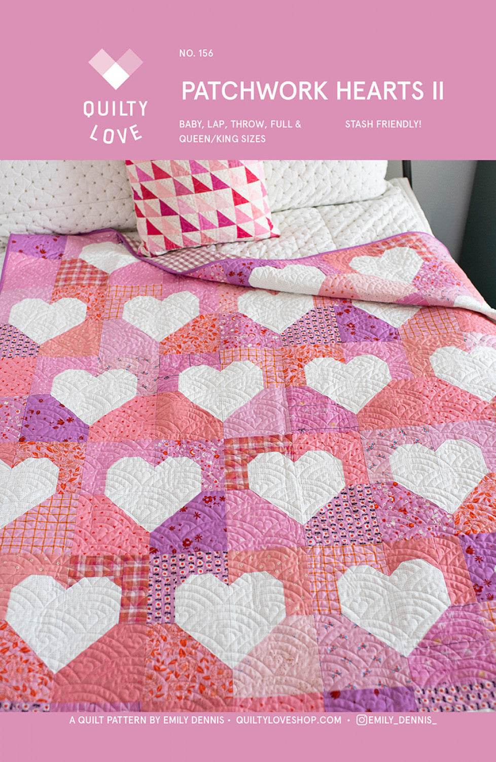 Patchwork Hearts II Quilt Pattern - Easy DIY Quilting Guide for Beginners | Perfect for Home Decor, Baby Blankets & Gift Ideas