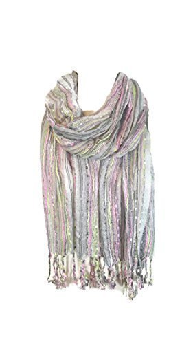 Celebrity Style Glitter Stripes Scarf with Winter Gloves - Perfect for Christmas Gifts & Winter Fashion