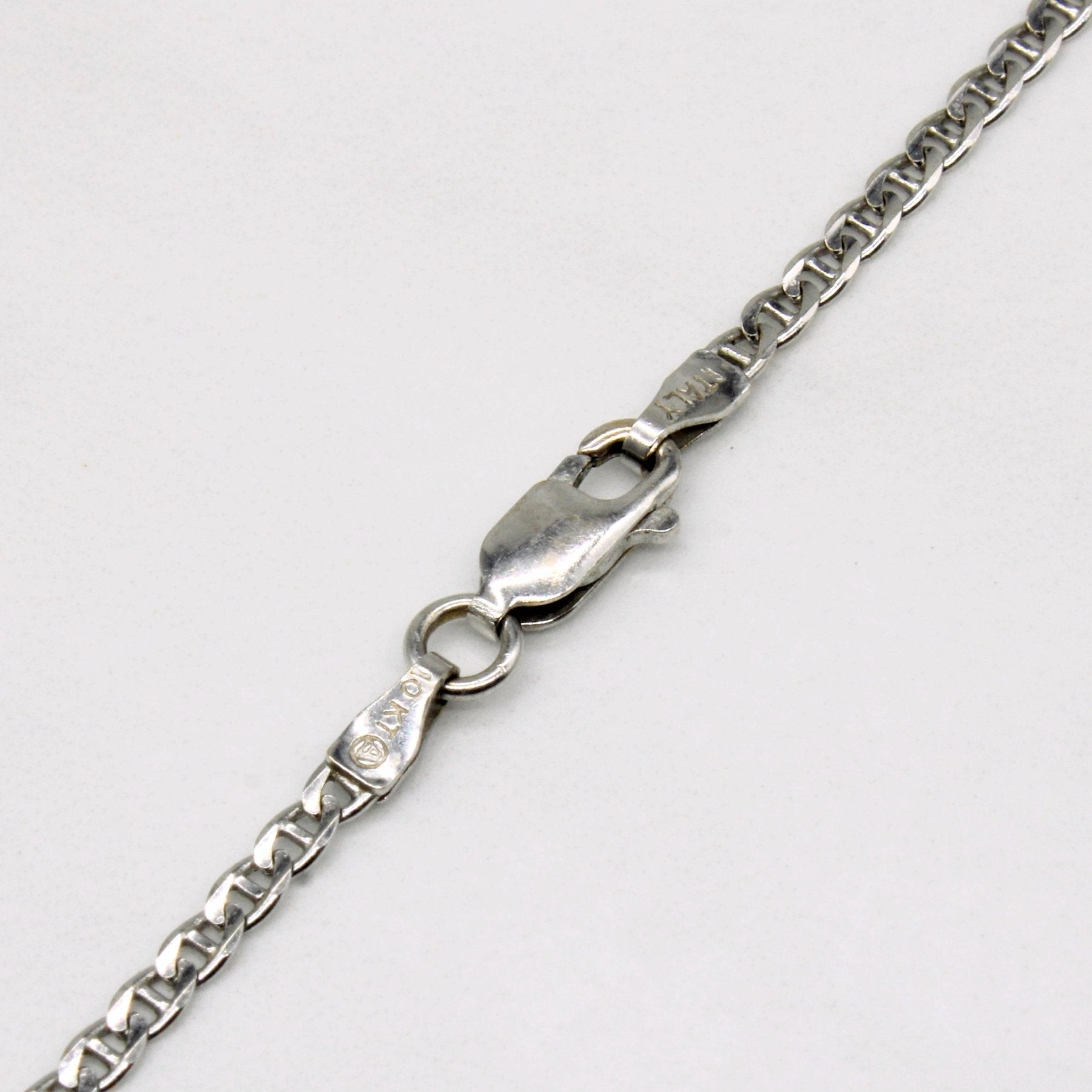 10k White Gold Anchor Link Chain Necklace - 16 Inch Durable & Elegant Jewelry for Women - Perfect for Daily Wear, Parties & Gifts