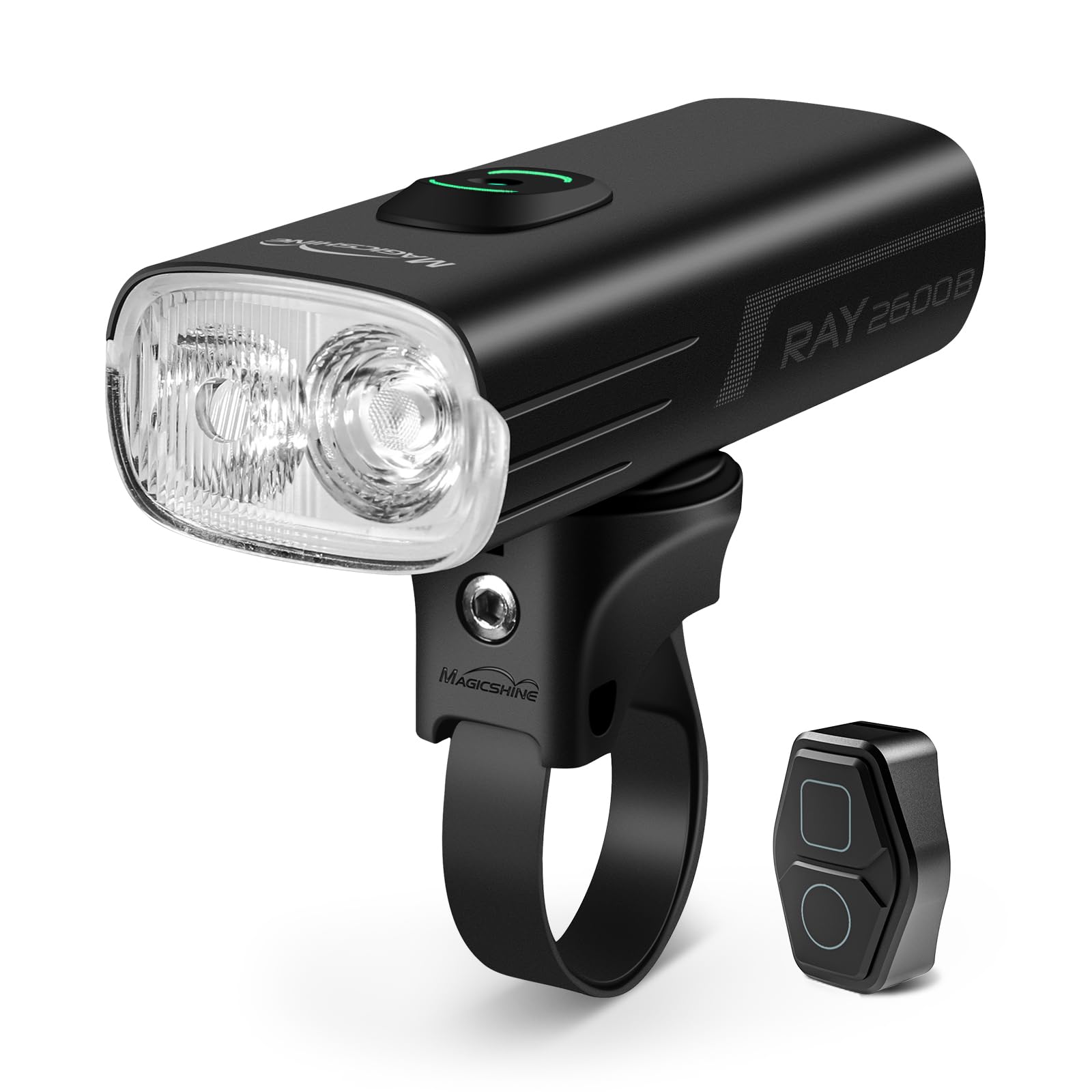 MagicShine RAY 1600B/RAY 2600B Bike Headlight - USB-C Fast Charging, IPX6 Waterproof, Dual High-Power LEDs for Night Cycling & Mountain Biking | Perfect for Commuting, Trail Riding & Outdoor Adventures