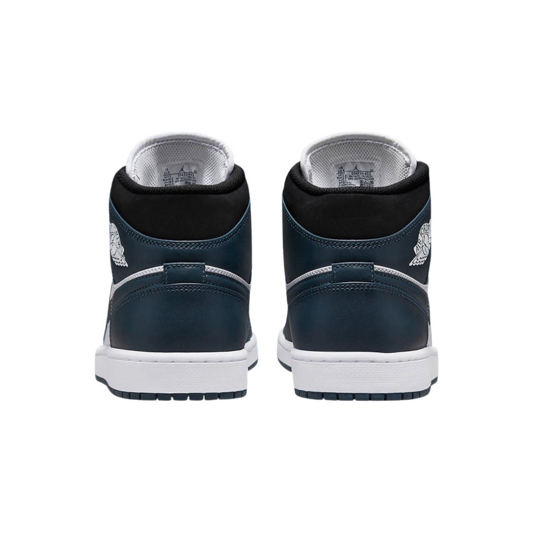 Air Jordan 1 Mid Sneakers - Men's Basketball Shoes in Armory Blue/Navy/White Colorway - Perfect for Streetwear & Casual Outfits
