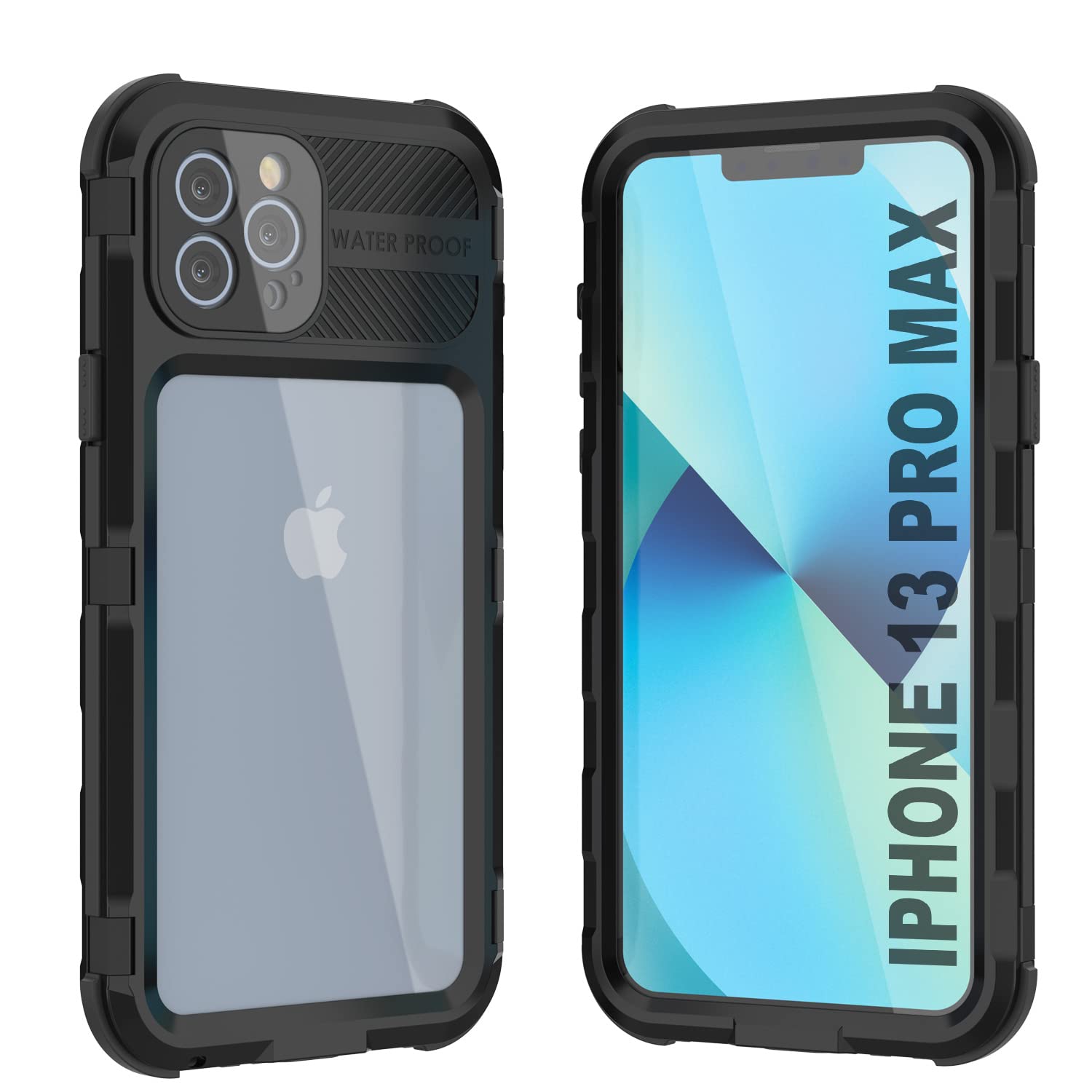 Punkcase iPhone 13 Pro Max Waterproof Aluminum Case - Metal Extreme 2.0 Series | IP68 Rugged Bumper Cover with Built-in Screen Protector | Ultimate Protection for iPhone 13 Pro Max (6.7 Inch) | Perfect for Outdoor Adventures, Construction Work & Extreme Sports [Black]