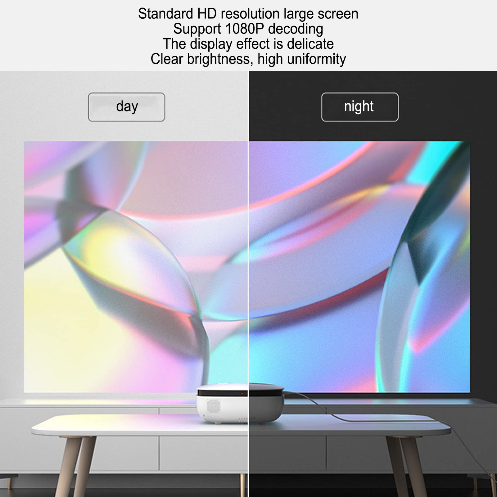 RajoNN 1080P Full HD Video Projector - 2000 Lumens Home Theater Projector with Multiple Interfaces for iPhone, iPad, Outdoor Movies & Indoor Entertainment (UK Plug) - Perfect for Backyard Cinema Nights, Gaming & Home Theater Systems