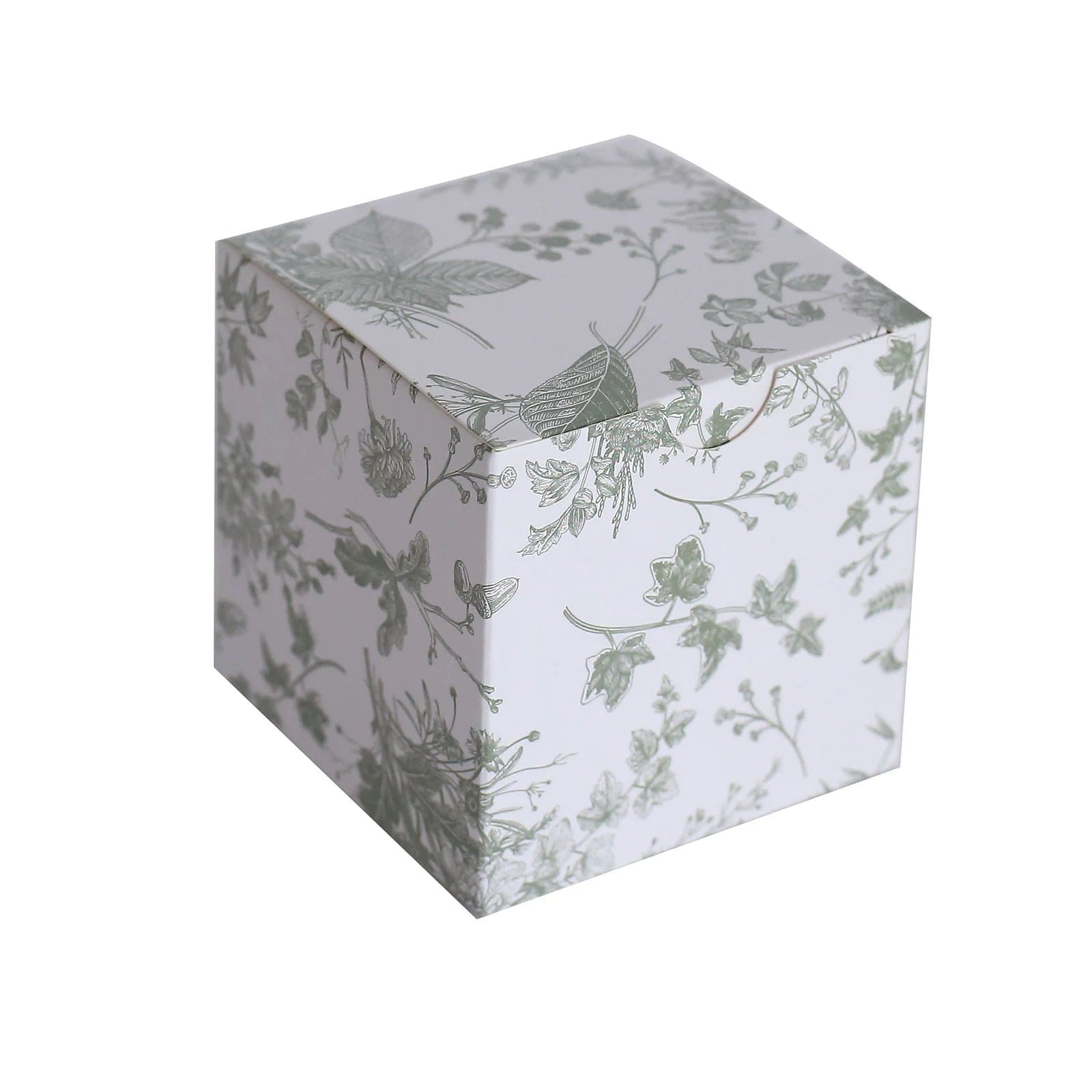 25 Pack 3x3 Inch Square Floral Printed Favor Gift Boxes - White - Perfect for Wedding Favors, Party Decorations and Small Gift Packaging