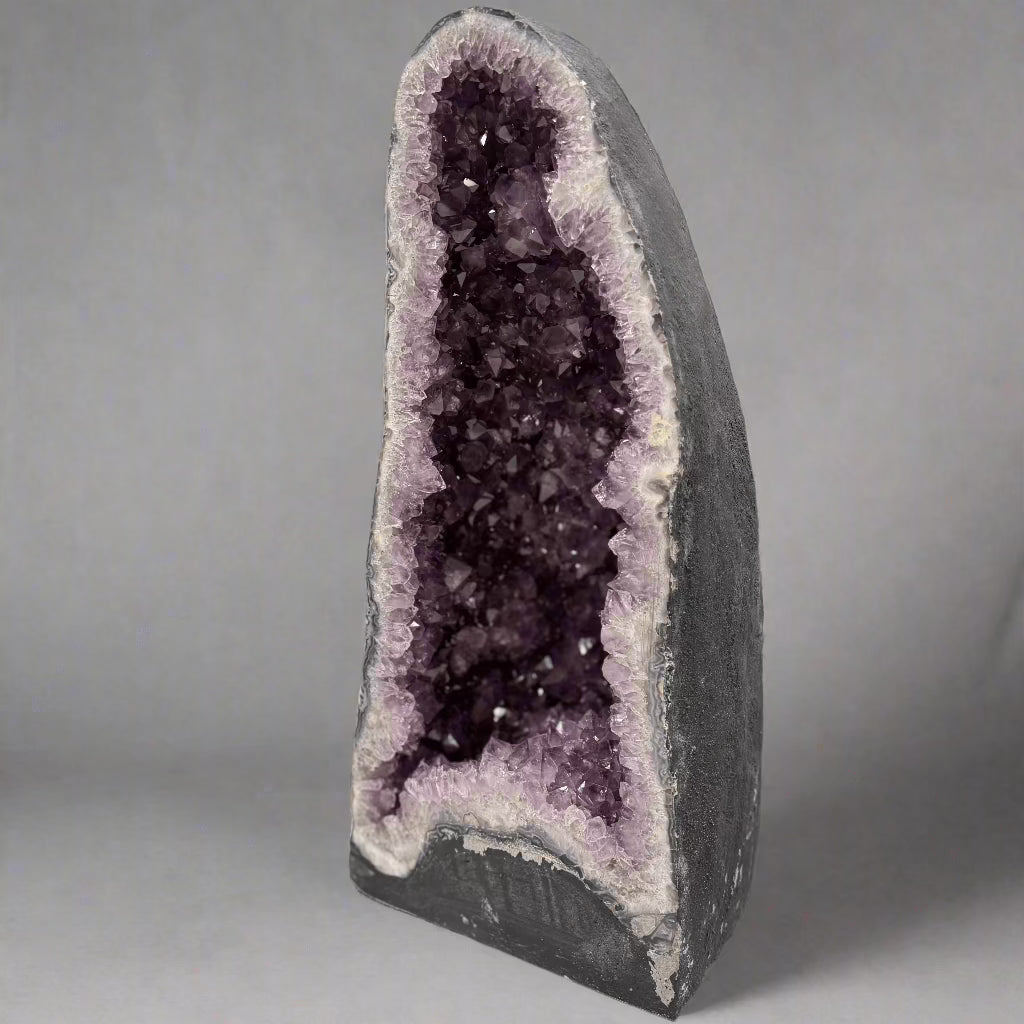 Natural Amethyst Geode Cathedral from Brazil - 19-51 lbs | Large Purple Crystal Cluster for Home Decor, Meditation & Healing | Spiritual Gift & Feng Shui Crystal