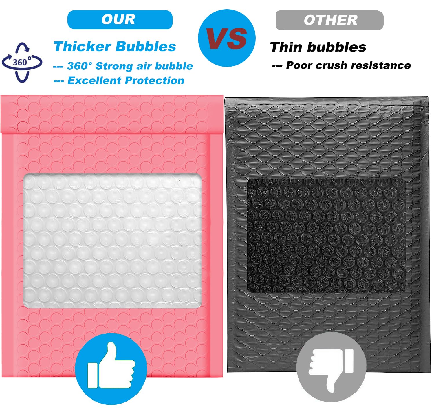 500 Pack 6x10 Inch Bubble Mailers - Waterproof & Tear-Resistant Padded Envelopes for Shipping | Thick Poly Bubble Mailers for Small Business & Ecommerce | Perfect for Mailing Jewelry, Books, Documents & Small Packages