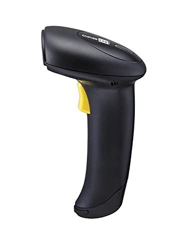 CipherLab 1500P HP 1D Barcode Scanner - USB Corded Handheld Scanner with Autosense Stand, Black (A1500PCBWU001) - Ideal for Retail, Warehouse, and Inventory Management