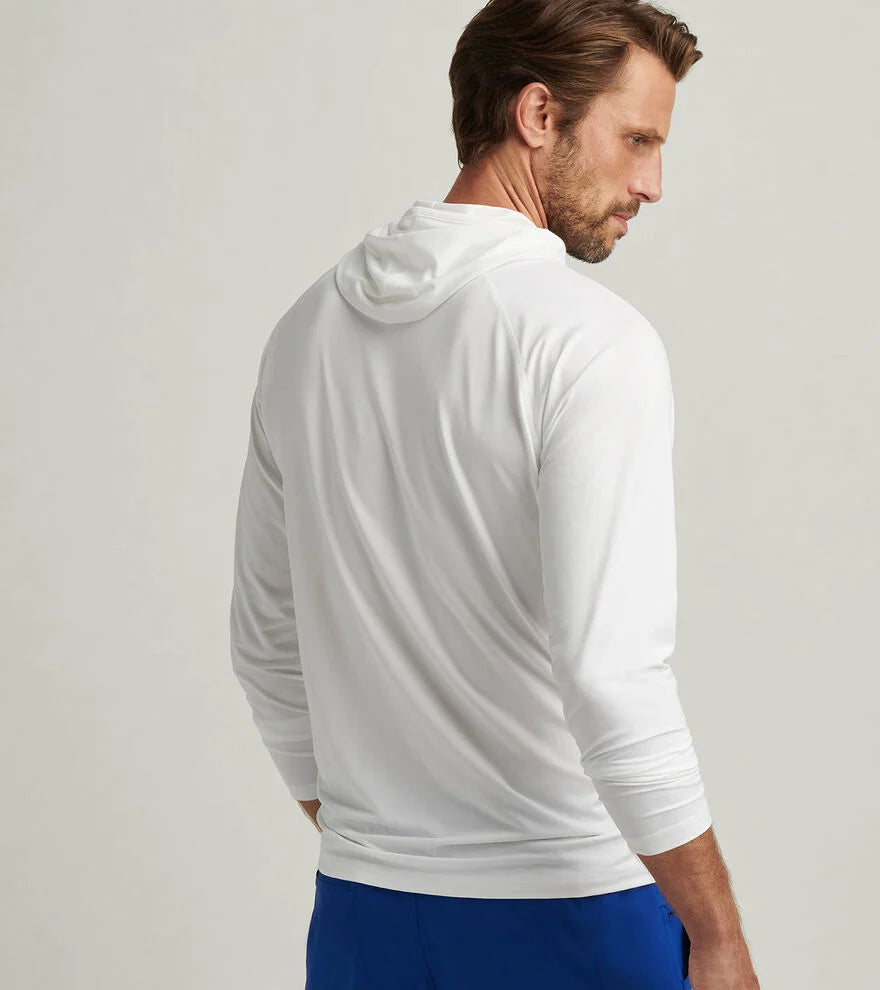 Peter Millar Men's Aurora Performance T-Shirt Hoodie - White | Moisture-Wicking & Breathable for Outdoor Activities & Workouts