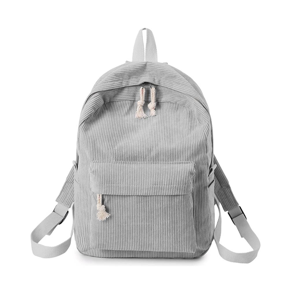 EUBUY Striped Corduroy Backpack for School - Durable Book Bag for Teens, Boys & Girls - Perfect for Middle School, High School & College - Great for Daily Use, Travel & Outdoor Activities