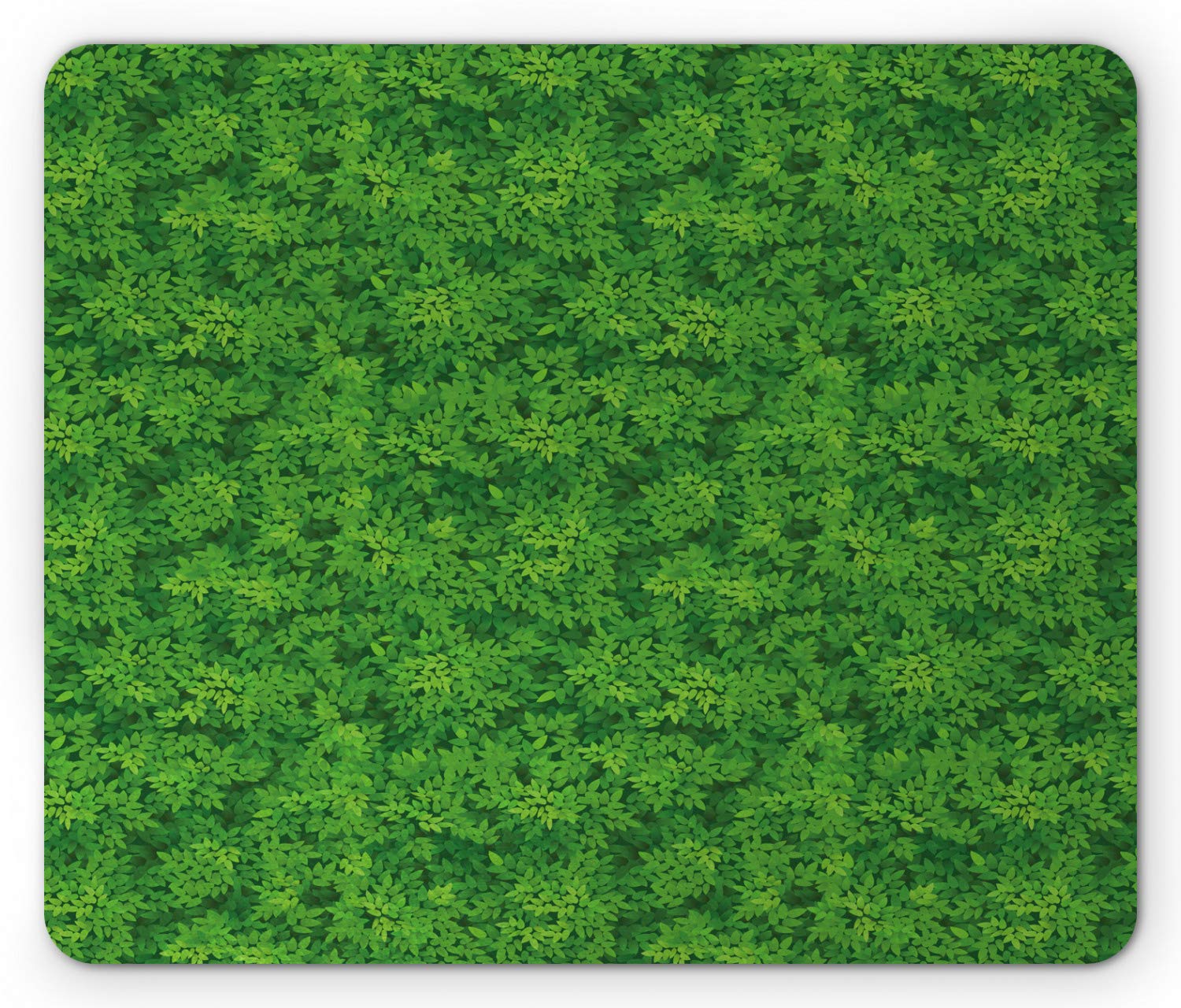 Ambesonne Botanical Mouse Pad - Non-Slip Rubber Mousepad with Foliage Forest Design, Standard Size Rectangle Mouse Mat in Fern Green Emerald for Office & Gaming Desk Setup
