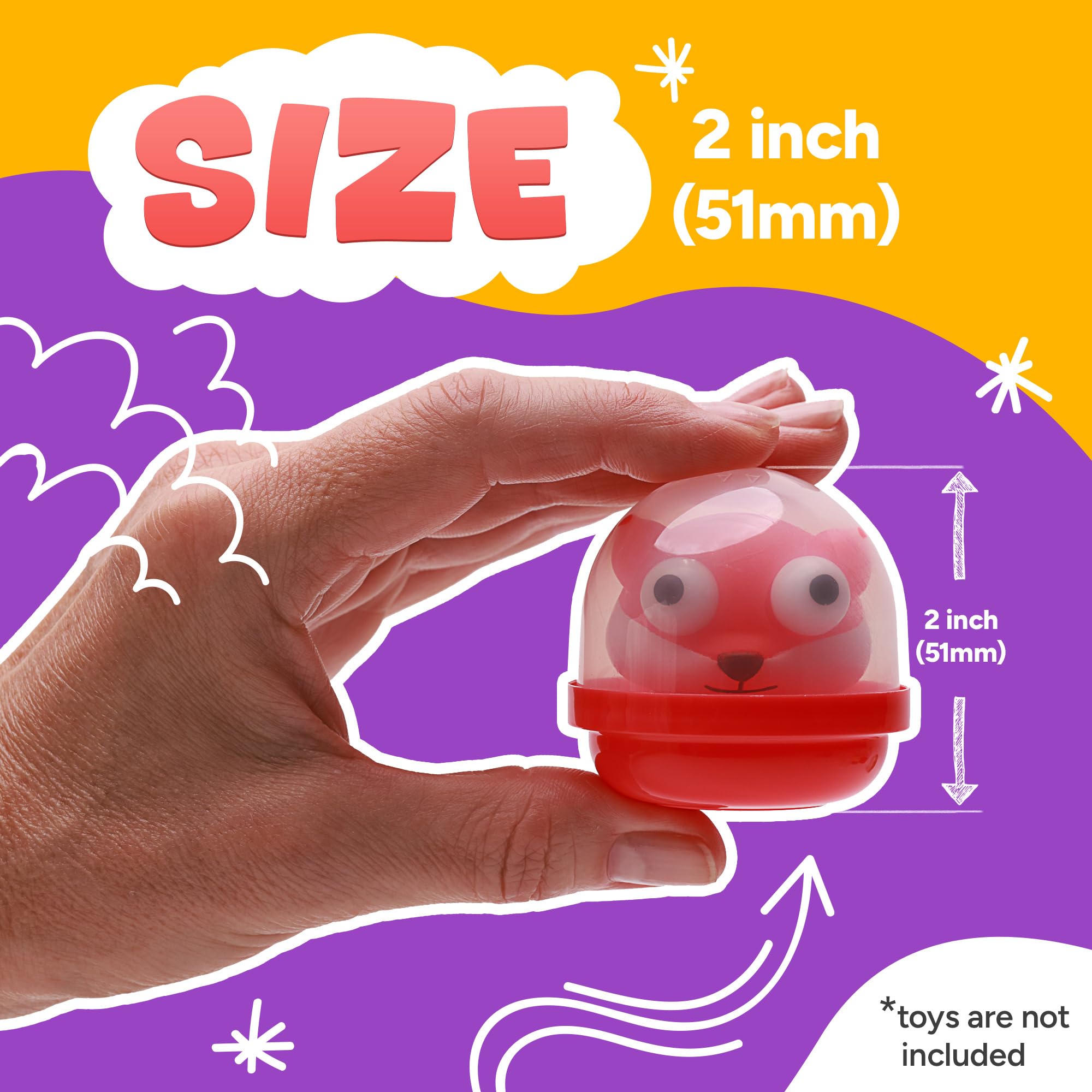 500pcs 2 Inch Translucent Acorn Capsules for Gumball Vending Machine - Bulk Empty Party Favor Containers, DIY Craft Supplies - Perfect for Easter Basket Stuffers, Pinata Fillers & Gift Packaging