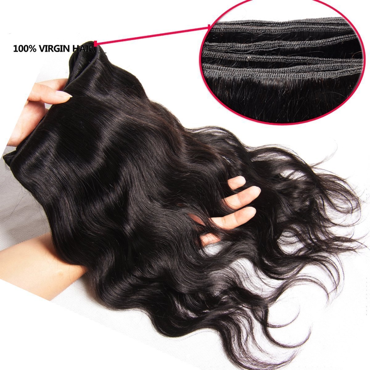 Beauty Forever Indian Body Wave Hair Extensions - 3 Bundles 100% Unprocessed Virgin Human Hair Weaves, Natural Color 95-100g per Piece (22 24 26 Inches) - Perfect for Length & Volume, Great for Daily Wear, Parties & Special Occasions