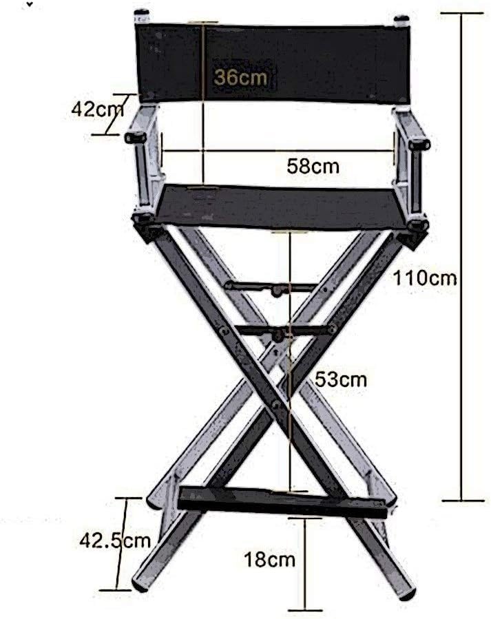 Portable Aluminum Folding Director Chair - Makeup Artist Chair for Beauty Salon, Dressing Room & Studio - Lightweight Outdoor Chair for Professional & Home Use