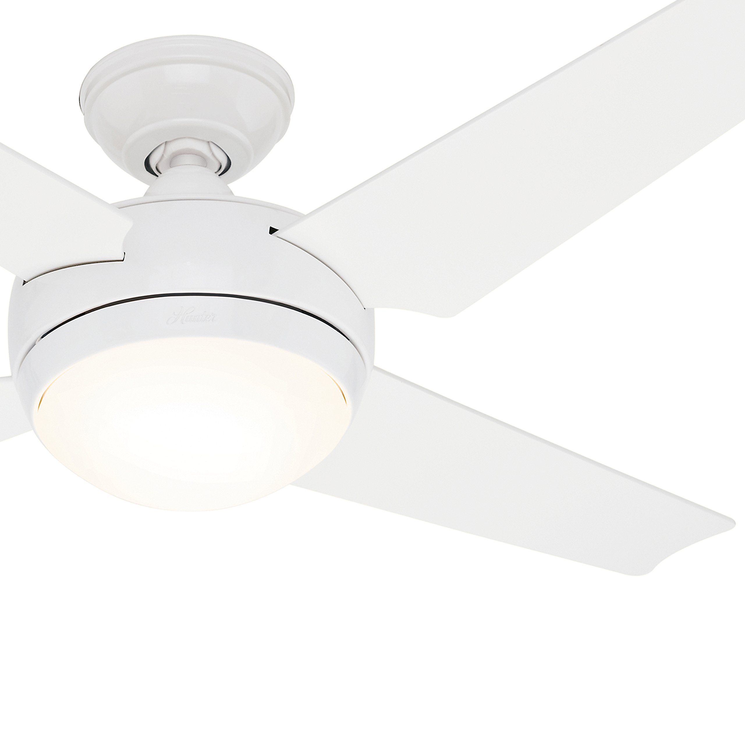 Hunter Fan 52 Inch White Ceiling Fan with Reversible Blades - White/Maple Finish (Renewed) - Perfect for Living Room, Bedroom & Outdoor Spaces