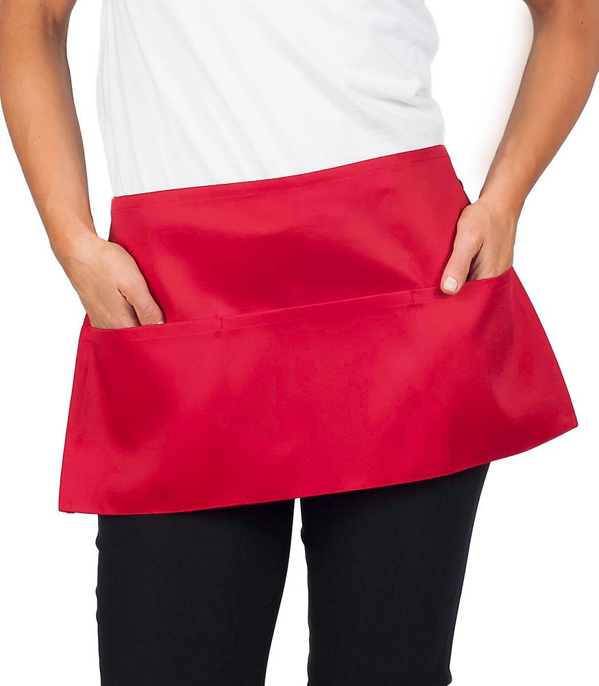 Red Waist Apron - 11 Inch Adjustable Kitchen Apron for Cooking, Baking & Grilling - Perfect for Chefs, BBQ & Home Use