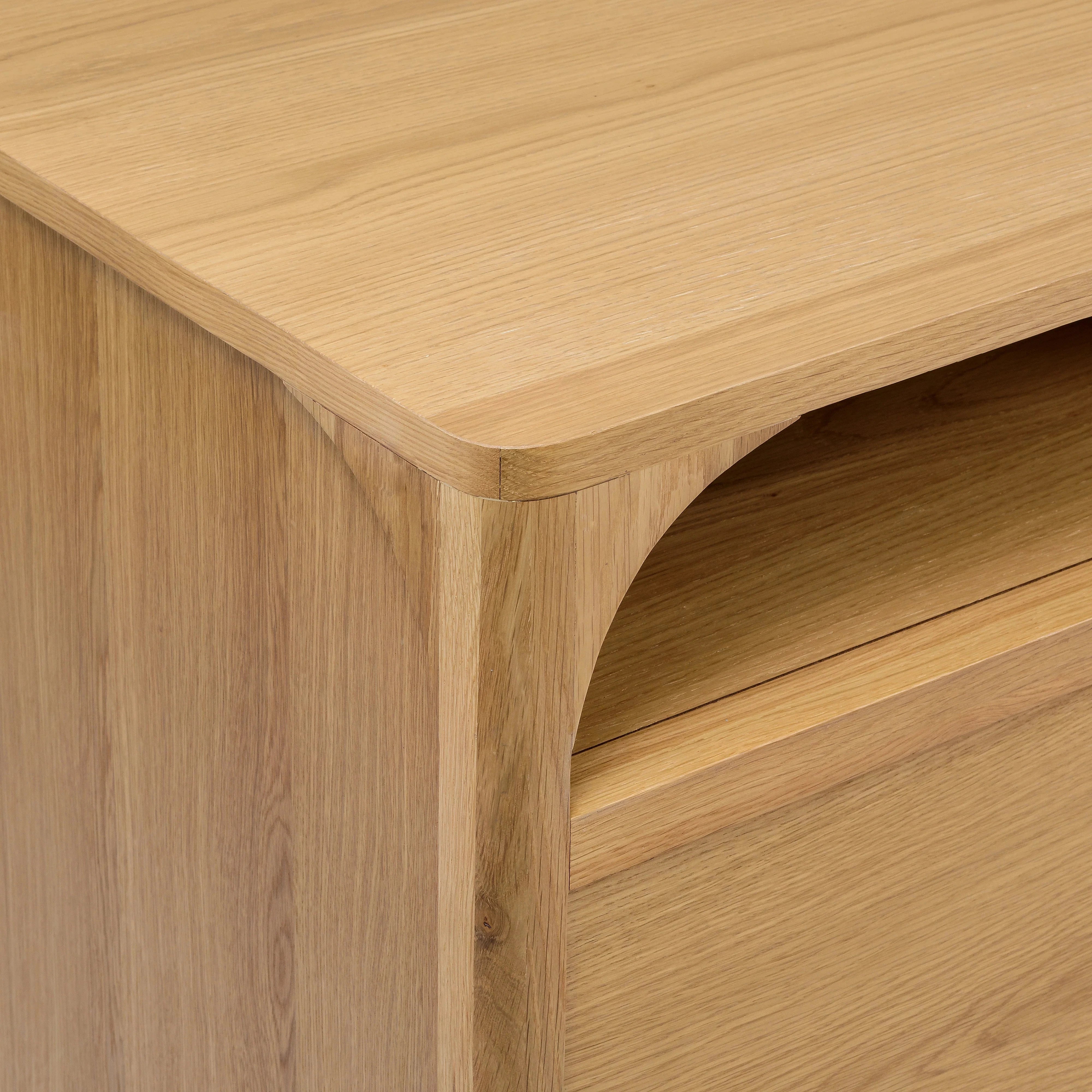 Modern Cali Oak Sideboard Buffet Cabinet - Natural Wood Finish for Dining Room, Living Room & Entryway Storage