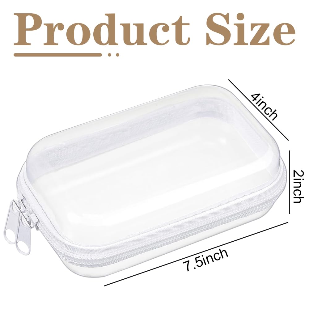 3PCS Clear Hard Zipper Case - Transparent Travel Organizer Pouch for Makeup, Toiletries, Toys & Snacks | Durable Hard Shell Cosmetic Bag | Perfect for Travel, Home Storage & Organization