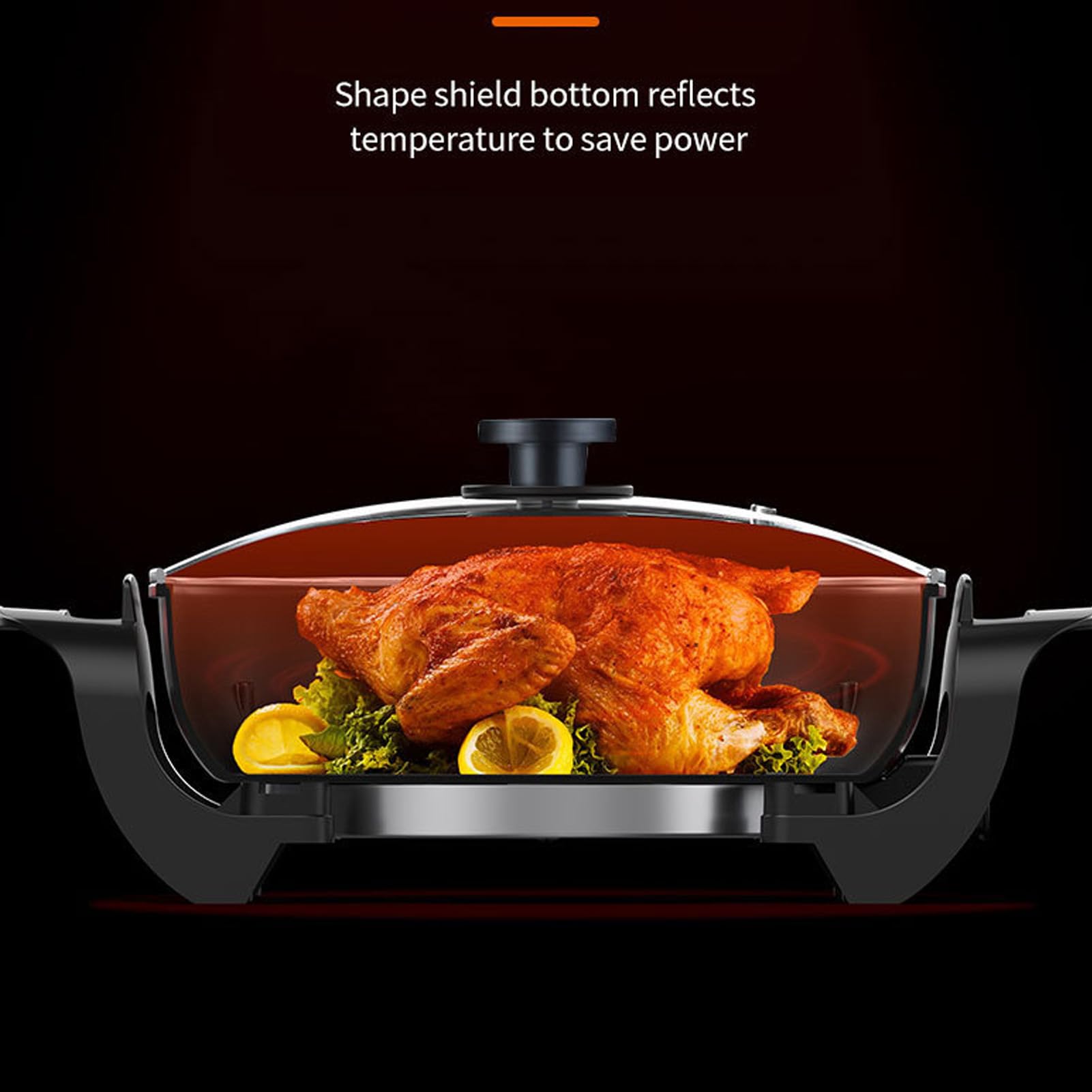 Non-Stick Electric Frying Pan with Transparent Lid - 12 Inch Large Capacity, Fast Heating, 110V US Plug for Home Kitchen | Perfect for Pancakes, Stir Fry & Family Cooking