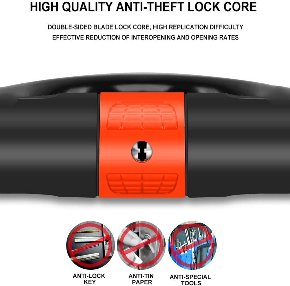 Heavy Duty Anti-Theft Bike U Lock with 14mm Shackle & 1.2m Cable - Secure Bicycle Lock for Road, Mountain & Electric Bikes - Perfect for Urban Commuting, Outdoor Adventures & Bike Parking Safety