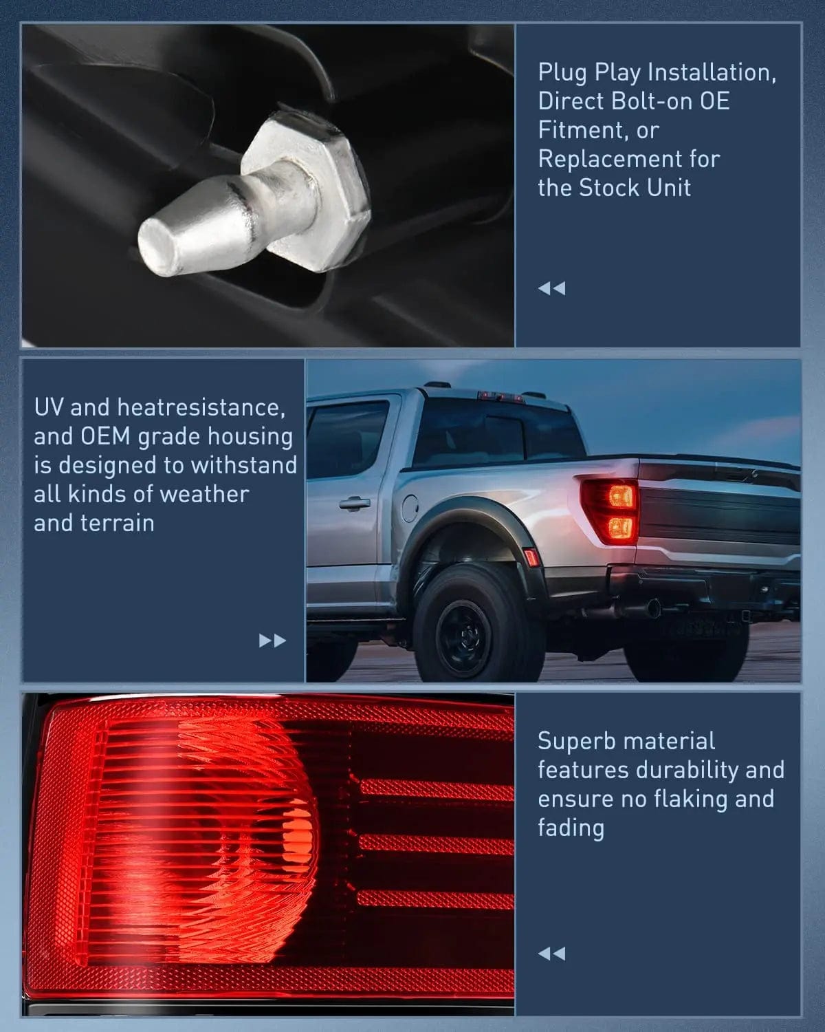 2009-2014 Ford F150 Driver Side Tail Light Assembly - OE Style Red Housing Replacement Rear Lamp for Improved Visibility & Safety | Perfect for Night Driving, Off-Roading & Truck Customization
