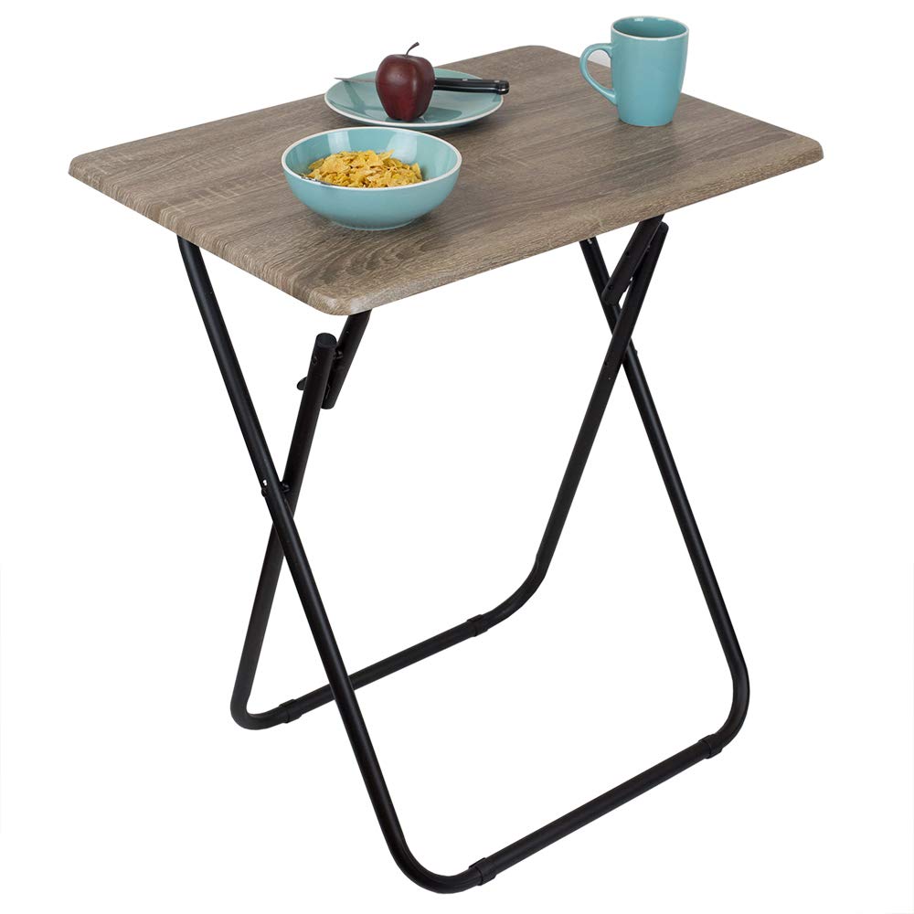 Sturdy Multi-Purpose Folding Table Tray - Rustic Wooden TV Tray for Bedside, Laptop, Snacks & Cocktails | Space-Saving Home Office & Living Room Essential