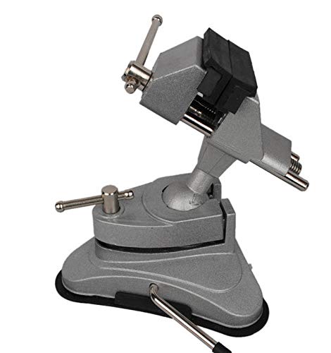 360° Swivel Mini Vise with Vacuum Base - Portable Multi-Angle Workbench Clamp for Jewelry, Woodworking & DIY Projects - Strong Suction for Stable Holding on Smooth Surfaces