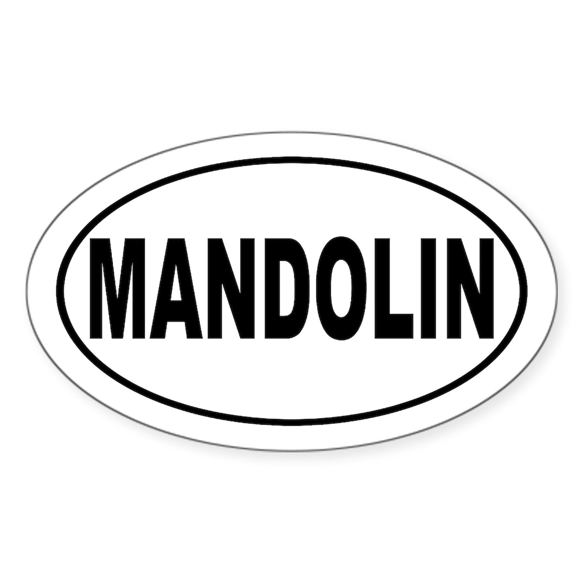 Mandolin Music Sticker - Oval Car Bumper Decal for Music Lovers