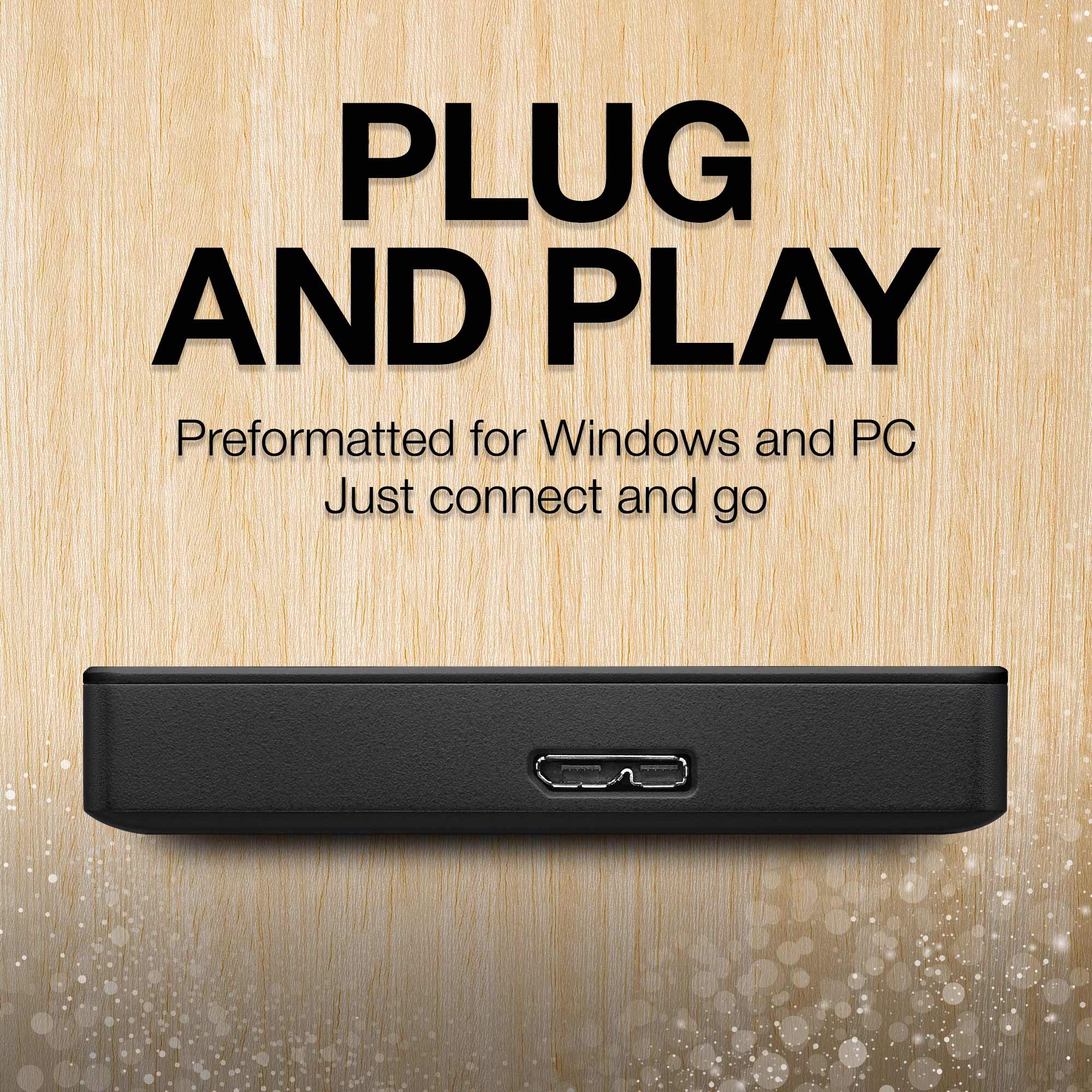Seagate Portable 4TB External Hard Drive HDD – USB 3.0 for PC, Mac, Xbox & PlayStation - Fast Data Transfer, Plug & Play, 1-Year Rescue Service (STGX4000400) - Perfect for Gaming, Backup Storage & Travel Use