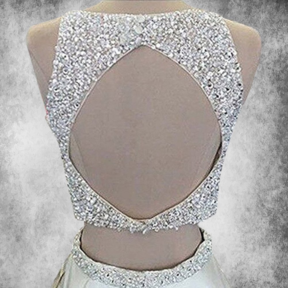 Elegant Beaded 2-Piece Prom Dress with Long Ruffled A-Line Skirt | Women's Formal Evening Gown for Homecoming, Wedding, and Special Occasions