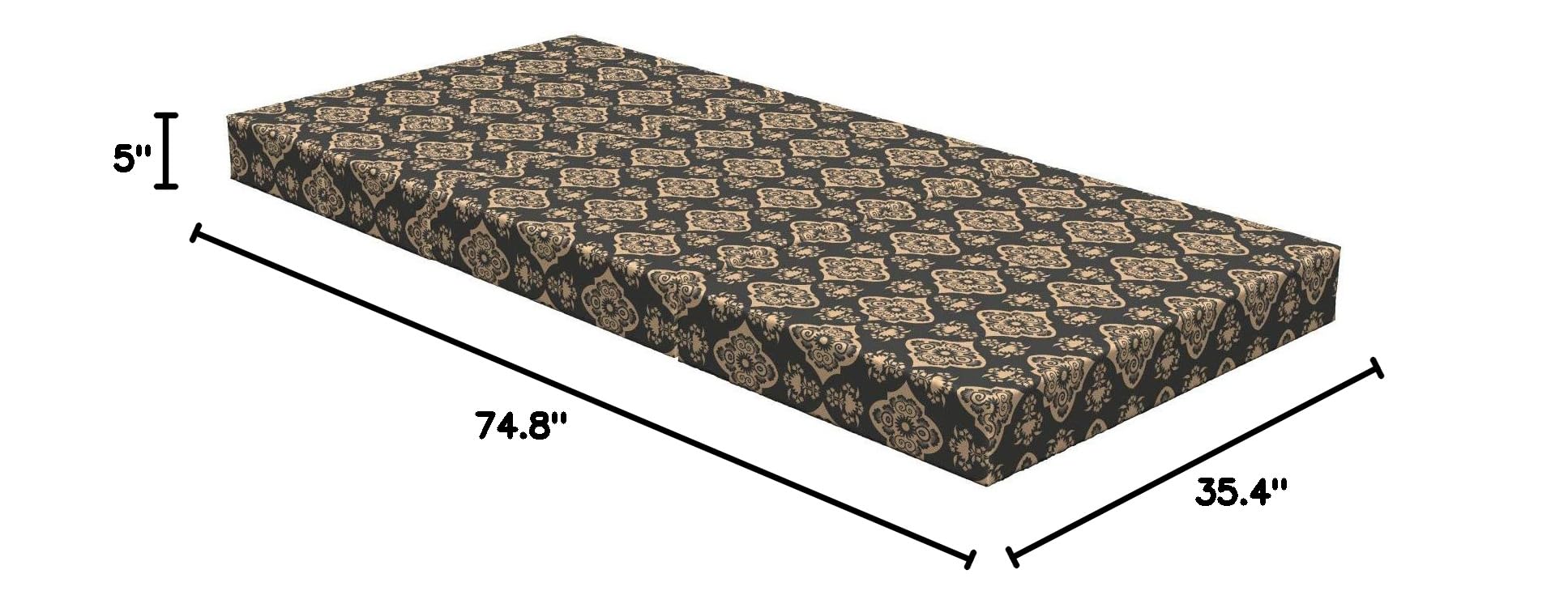 Ambesonne Classic Oriental Foldable Mattress - 74.8