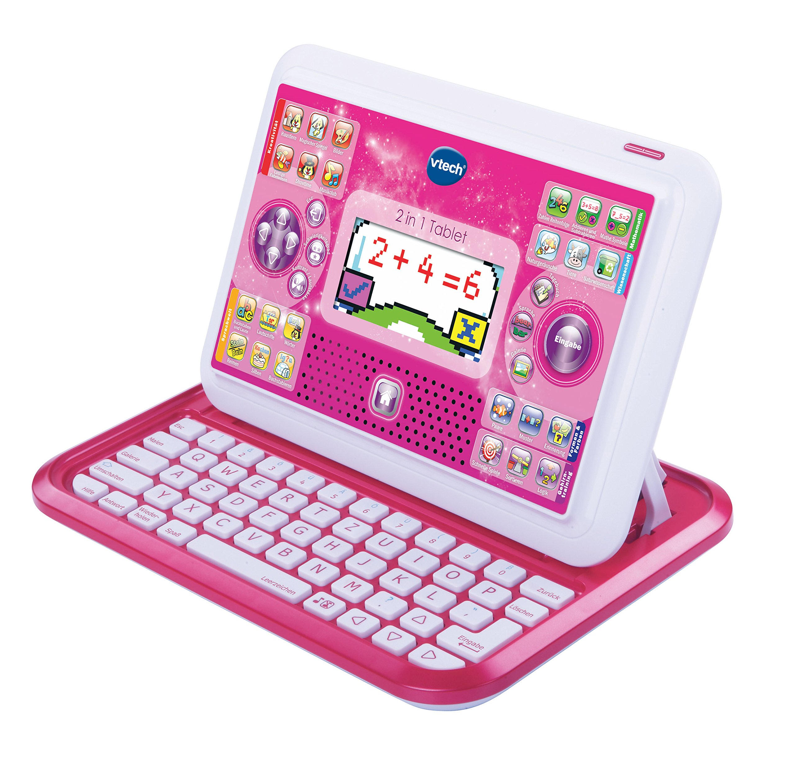 VTech 2-in-1 Kids Learning Tablet - Pink | Educational Toy with Interactive Games & Apps | Perfect for Preschool Learning & Travel Entertainment
