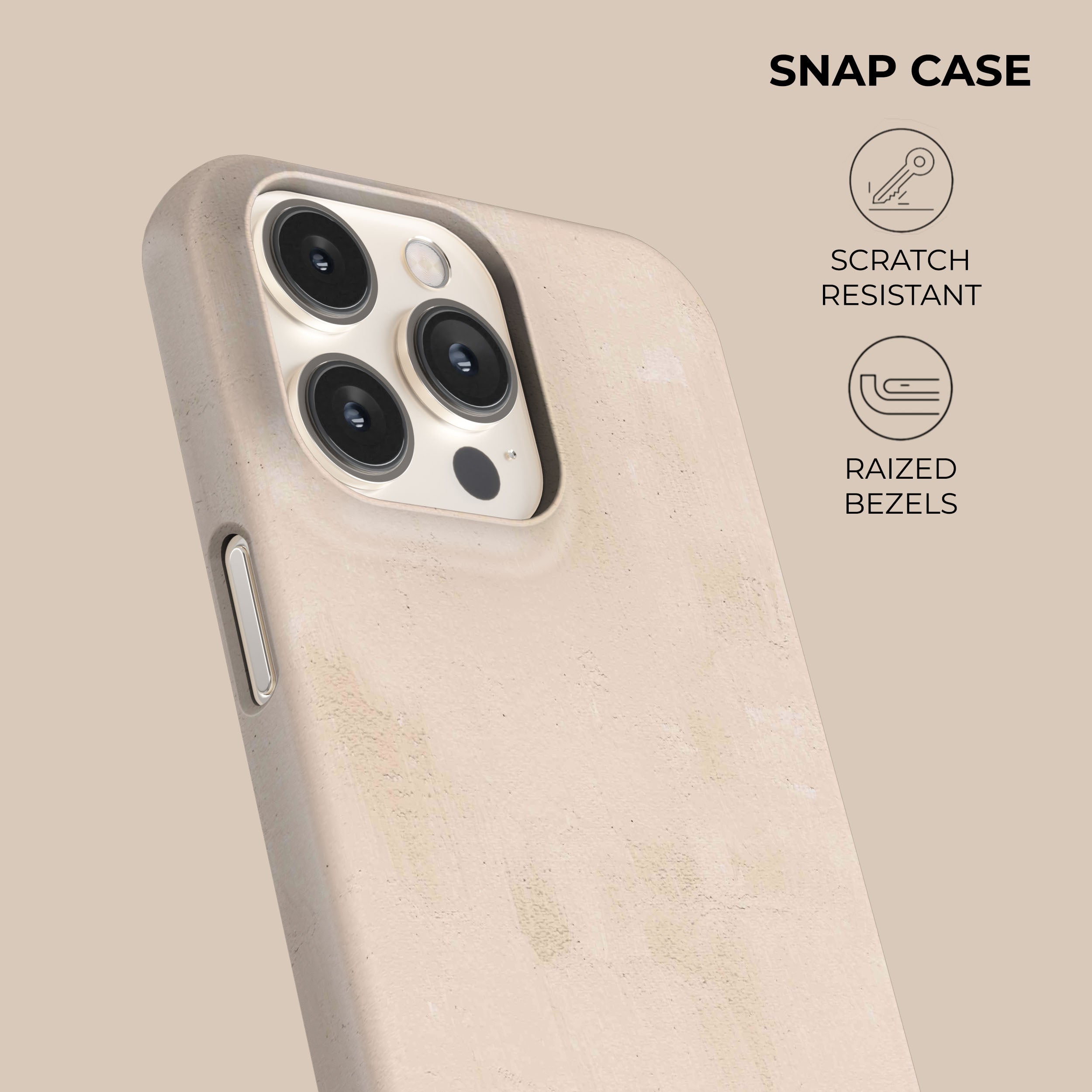 Rose Beige Clay Phone Case for iPhone 15 Pro Max - Shockproof Protective Cover with Matte Finish | Perfect for Everyday Use, Travel & Outdoor Activities
