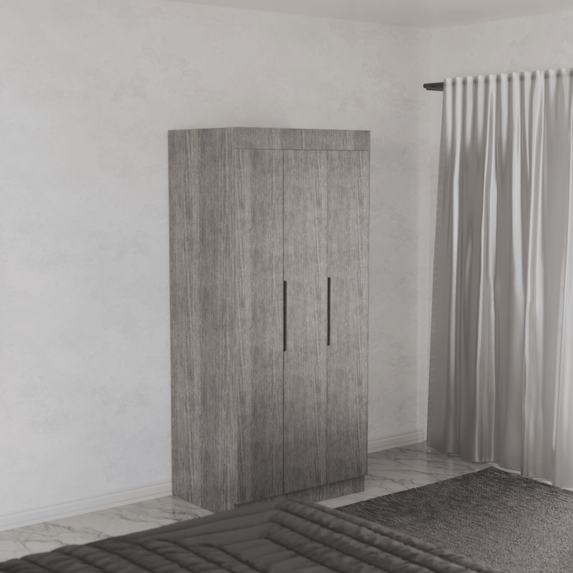 Harris 3-Door Open Wardrobe Closet - Modern Freestanding Storage for Bedroom, Living Room & Walk-In Closet Organization