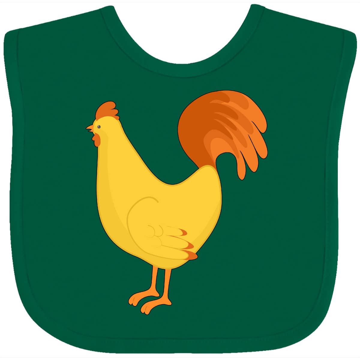 Inktastic Adorable Yellow Chicken Baby Bib - Soft & Absorbent for Messy Mealtime, Feeding, and Toddler Care