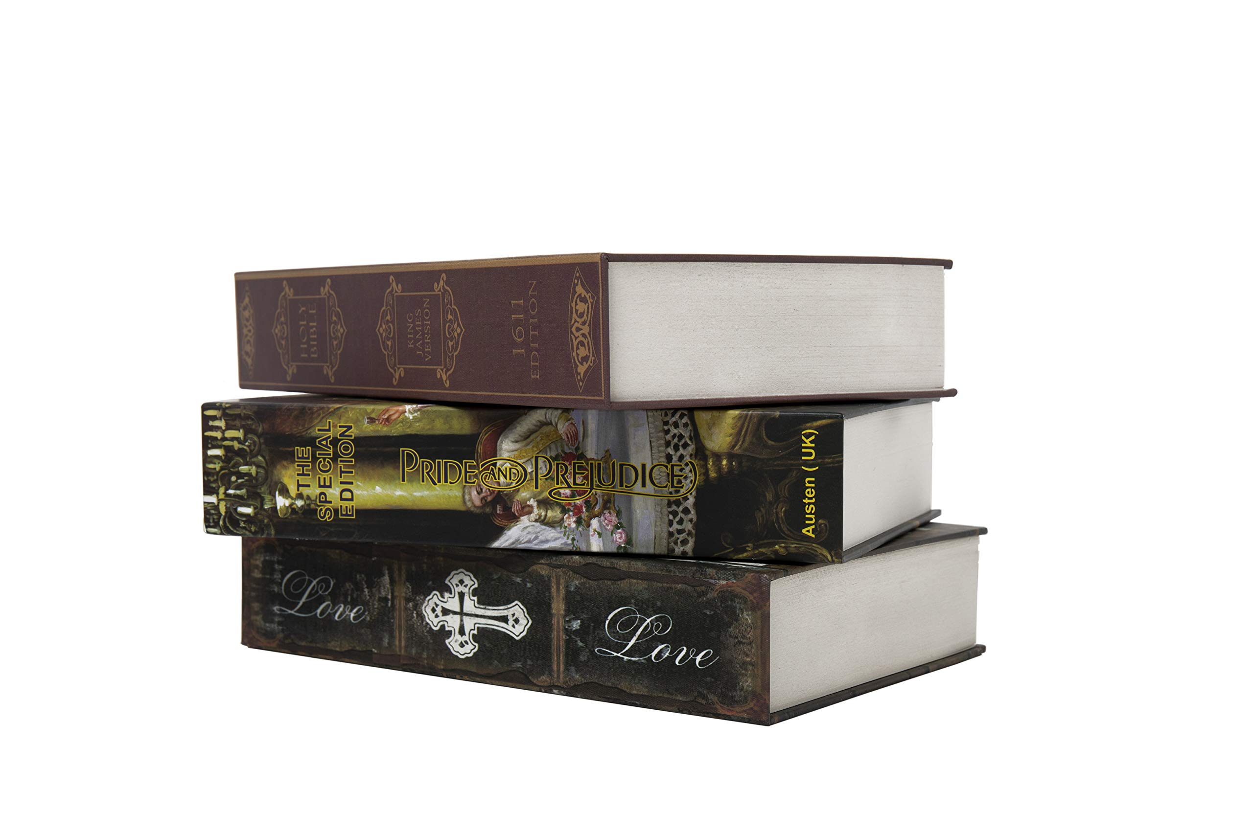 Real Paper Transfer Book Safe with Secret Hidden Compartment & Key Lock - 8.7×6×2 Inch Disguised Bible Book Safe for Valuables Storage - Perfect for Home Security, Travel Safety & Emergency Cash Hiding