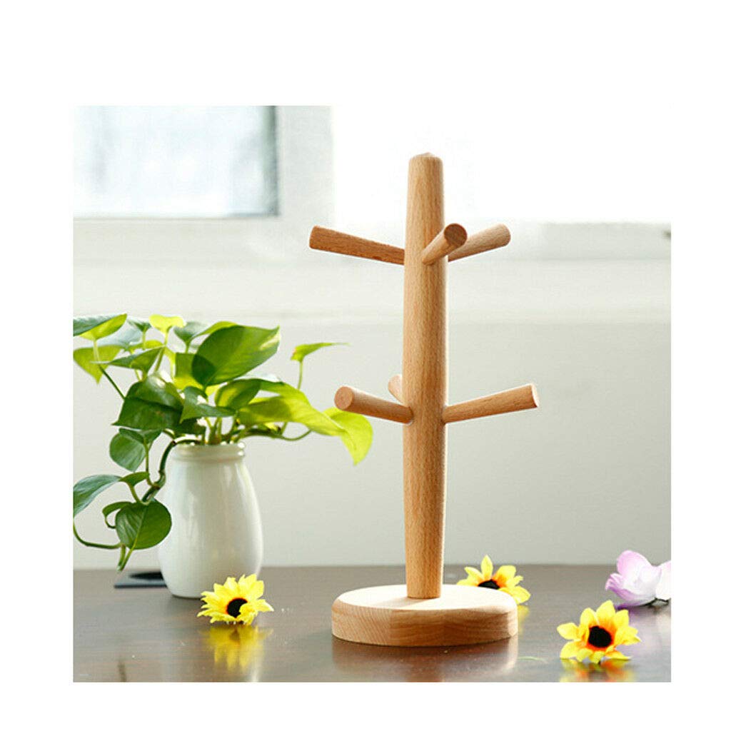 PRAV® Wooden Mug Stand Rack Holder - Coffee & Tea Cup Organizer for Kitchen Countertop Storage - Perfect for Home, Office, and Restaurant Use