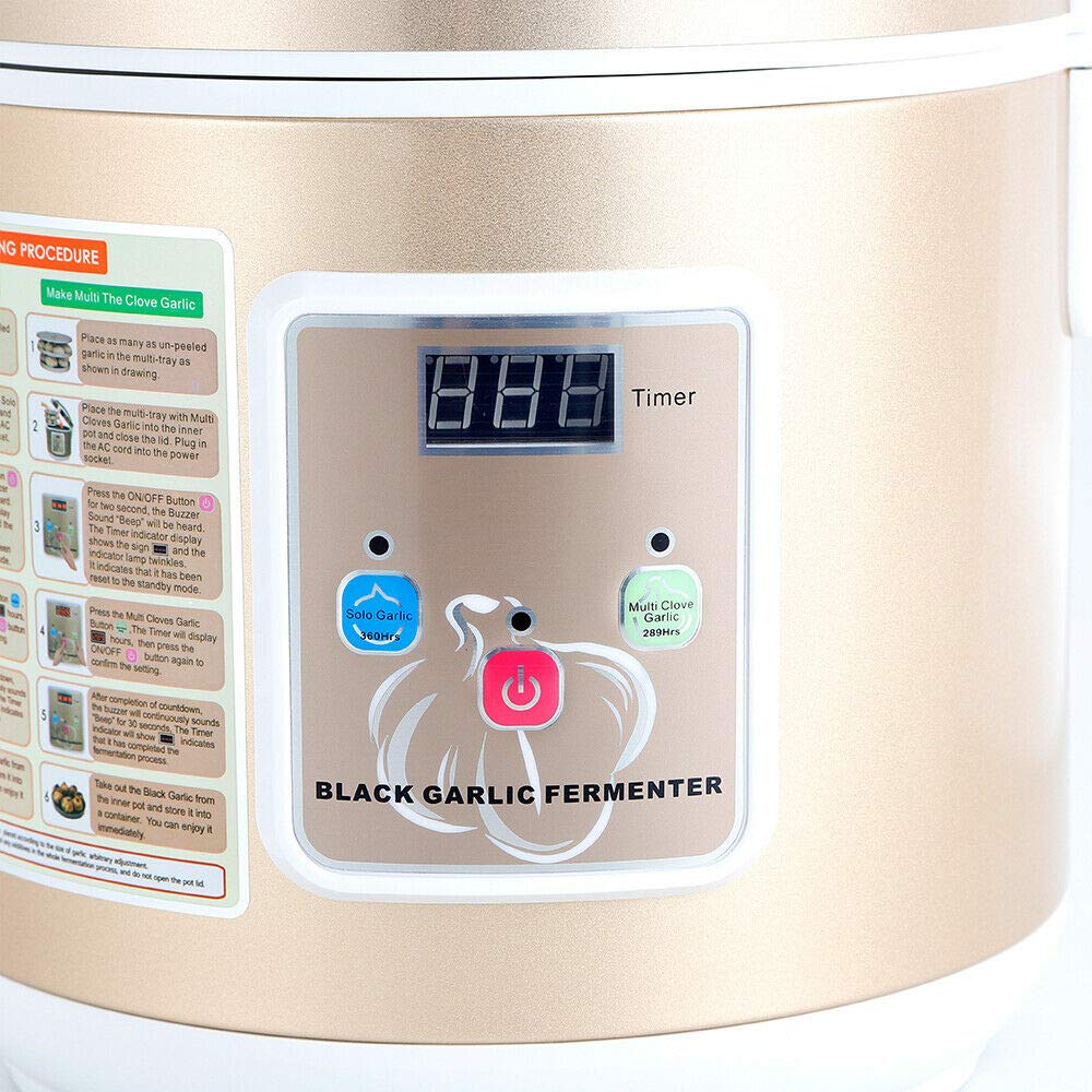 6L Black Garlic Fermenter - Full Automatic Smart Garlic Maker with Intelligent Control, Multi-Clove DIY Cooker for Kimchi & Sweet Rice Wine (Gold) | Perfect for Home Kitchens, Restaurants, and Gourmet Food Preparation