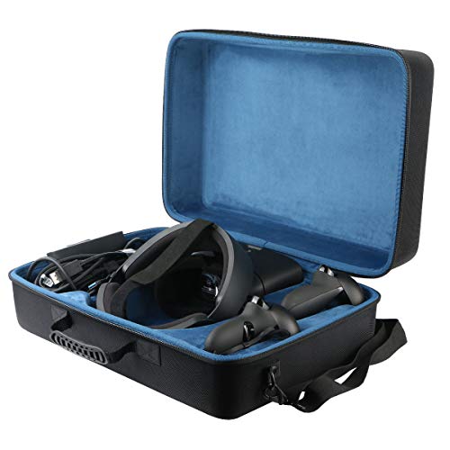 Meta Oculus Rift S VR Headset Hard Travel Case - Protective Storage Box with Blue Interior for PC-Powered Gaming | Durable Black Shell for Travel & Home Organization