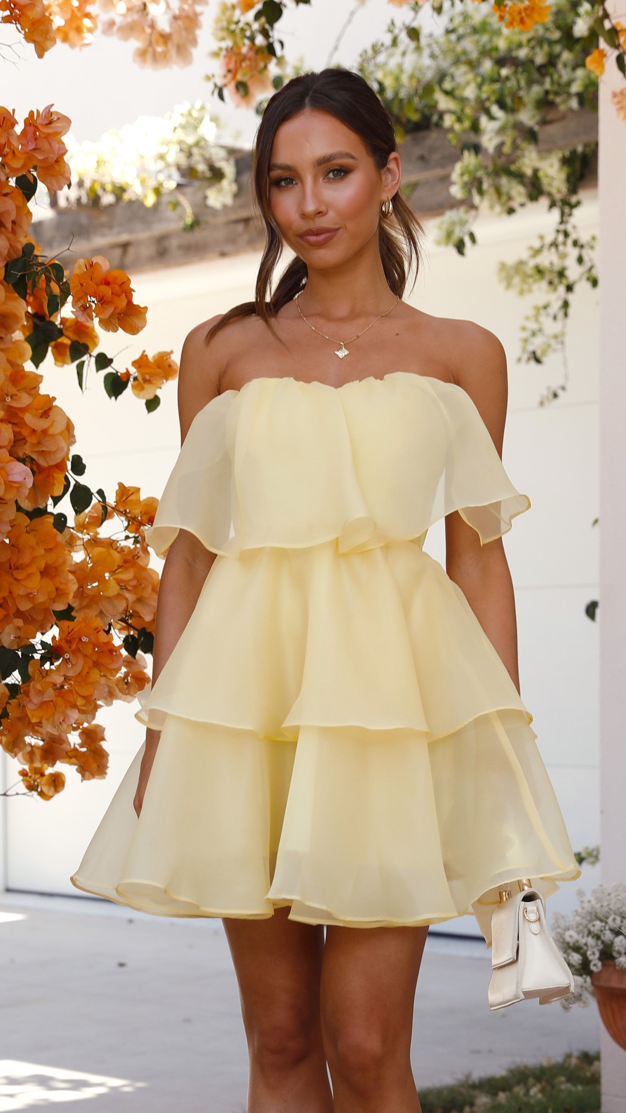 Fantasia Mini Dress in Yellow - Flirty Summer Outfit for Beach Parties & Date Nights