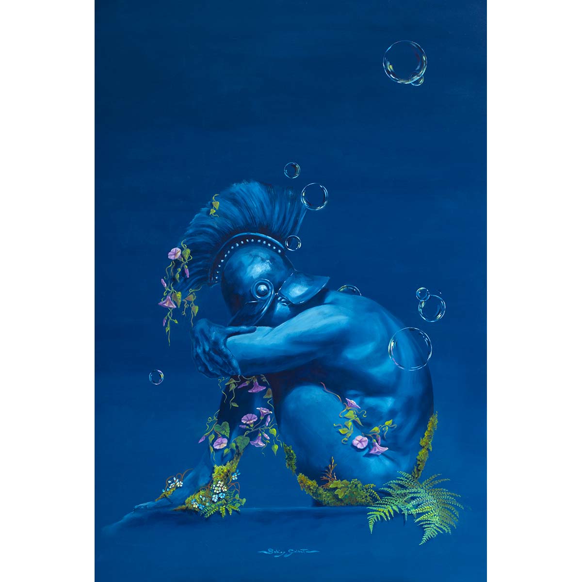 Warrior Oil Painting on Canvas - Handmade Artwork for Home Decor, Office, and Gift Giving
