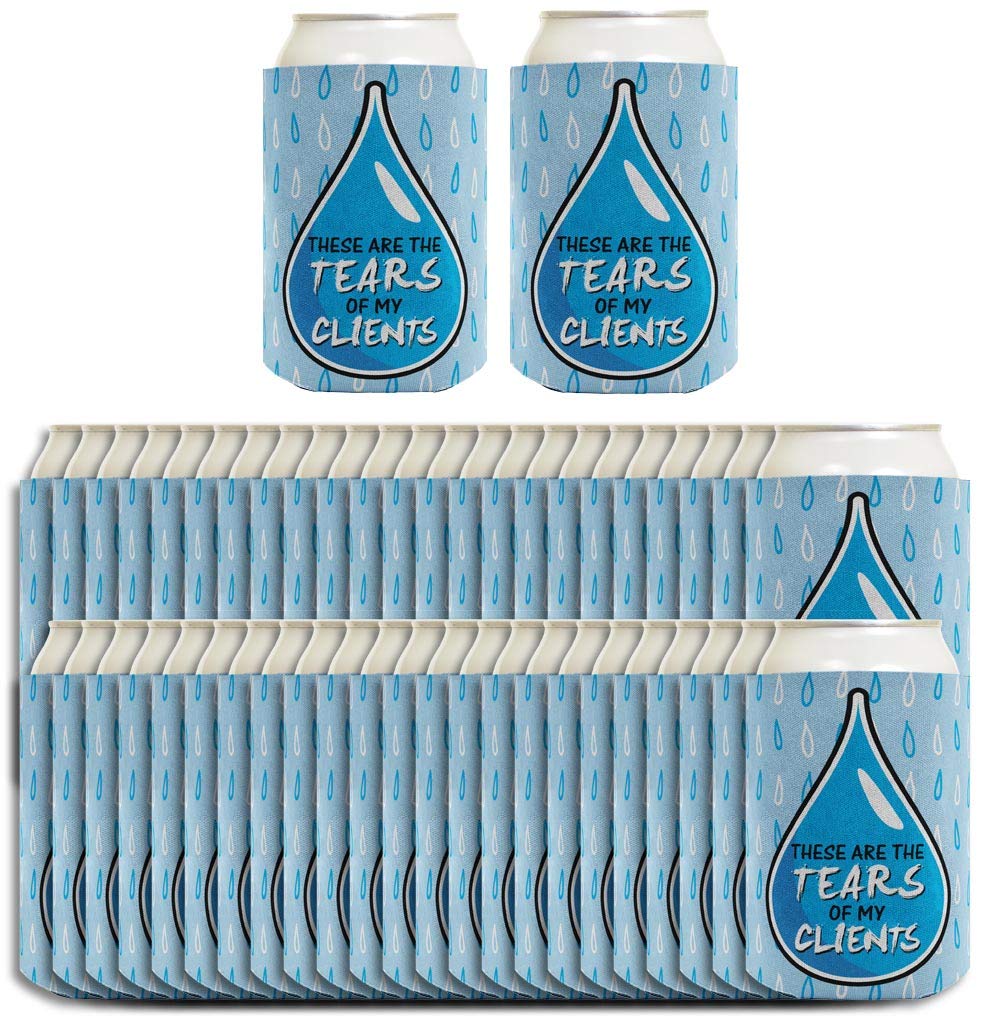 48-Pack Can Coolie Drink Coolers - Office Gifts for Clients (Tear Drop Design) - Perfect for Corporate Events, Business Meetings & Client Appreciation