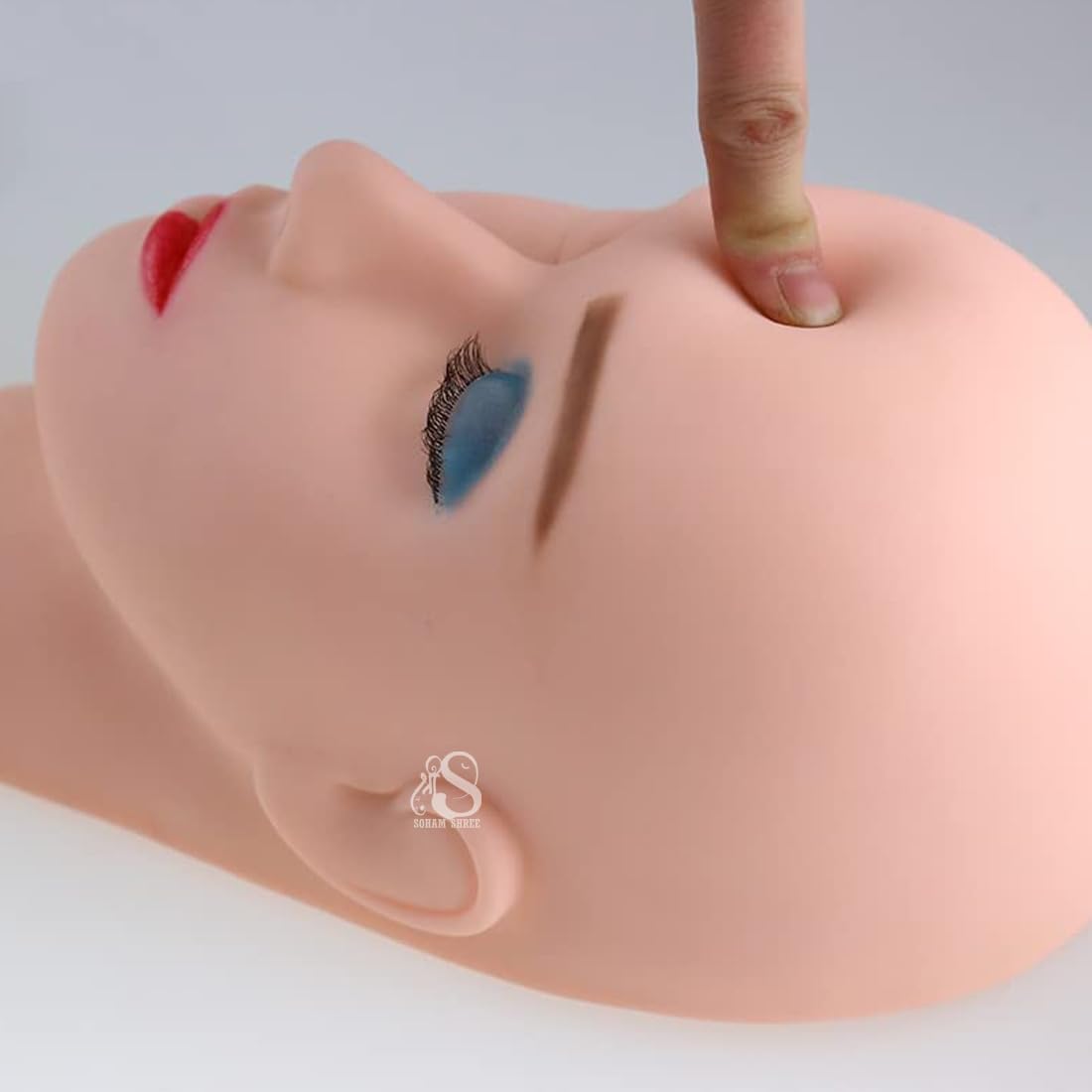 KALSUTANSHI ᵀᴹ Professional Mannequin Head with Clamp for Makeup & Eyelash Extension Practice | Closed-Eye Training Head for Beauty School & Salon | Massage Practice Model with Secure Clamp - Perfect for Beginners & Professionals