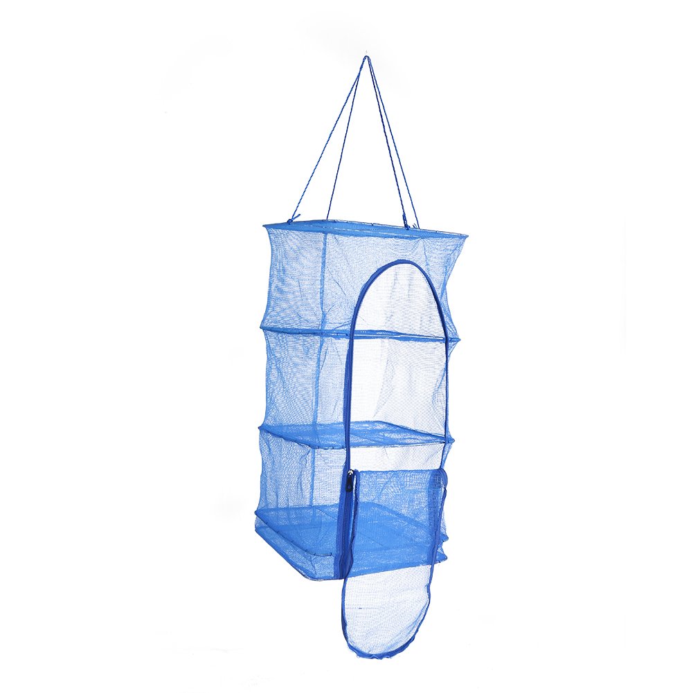 Foldable 4-Layer Mesh Food Dehydrator Rack - Natural Drying Net for Vegetables, Fish, Meat & Dishes | Space-Saving Hanging Dryer for Kitchen, Camping & Outdoor Use