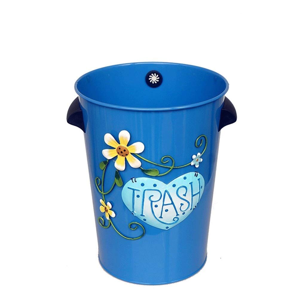 Stainless Steel Trash Can 10L - Galvanized Round Garbage Bin with Removable Lid, Multi-Color Household Waste Bin for Kitchen, Office, Bathroom & Outdoor Use (Dustbins A2)